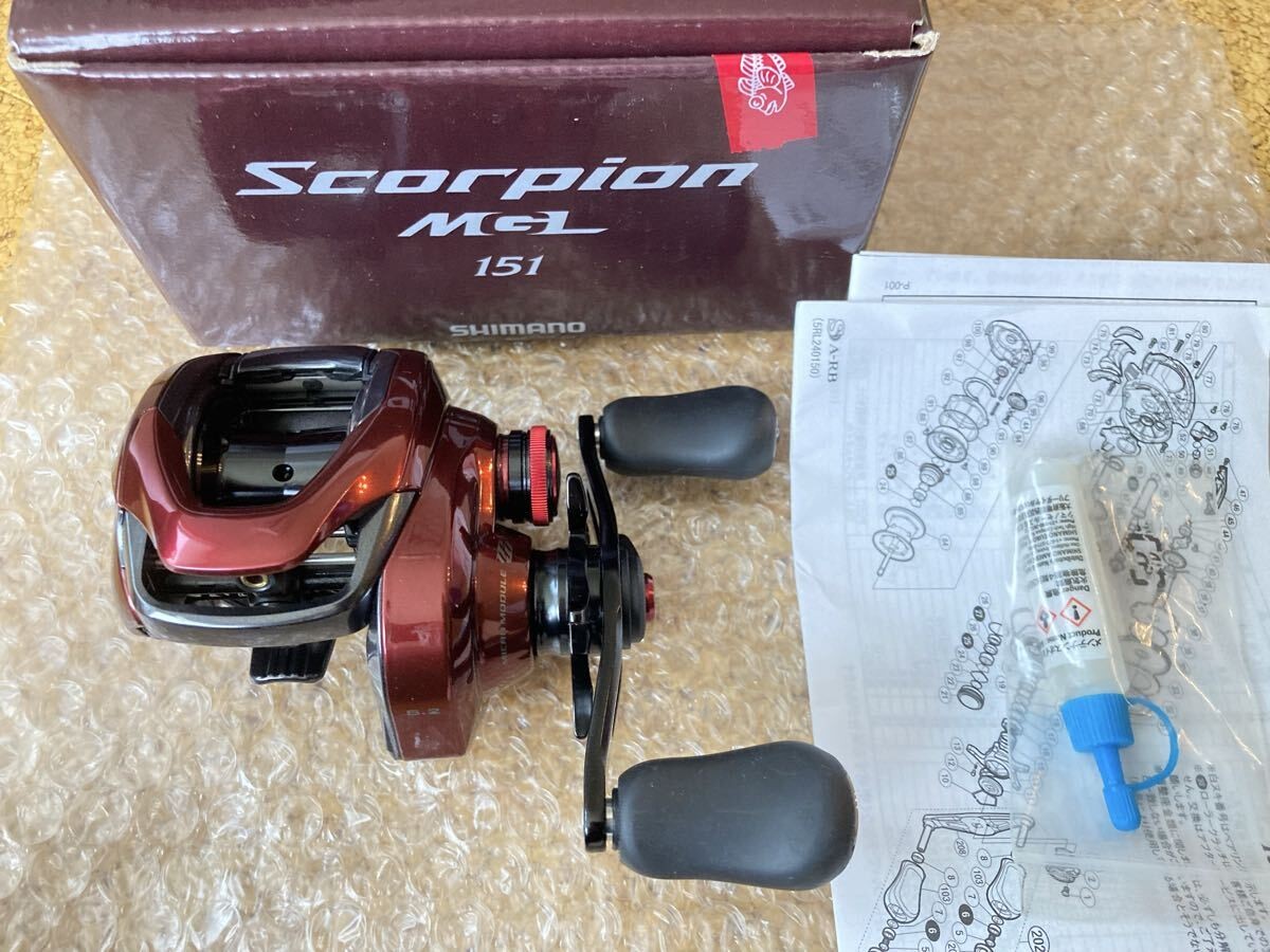 SHIMANO Baitcast Reel 19 SCORPION MGL 151 HAGANE Body MagnumLite Spool Exc+++