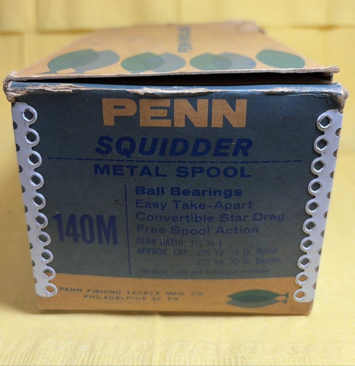 Vintage 1969-1970 Penn 140 Squidder Fishing Reel w/Box Catalog and Wrench Nice!
