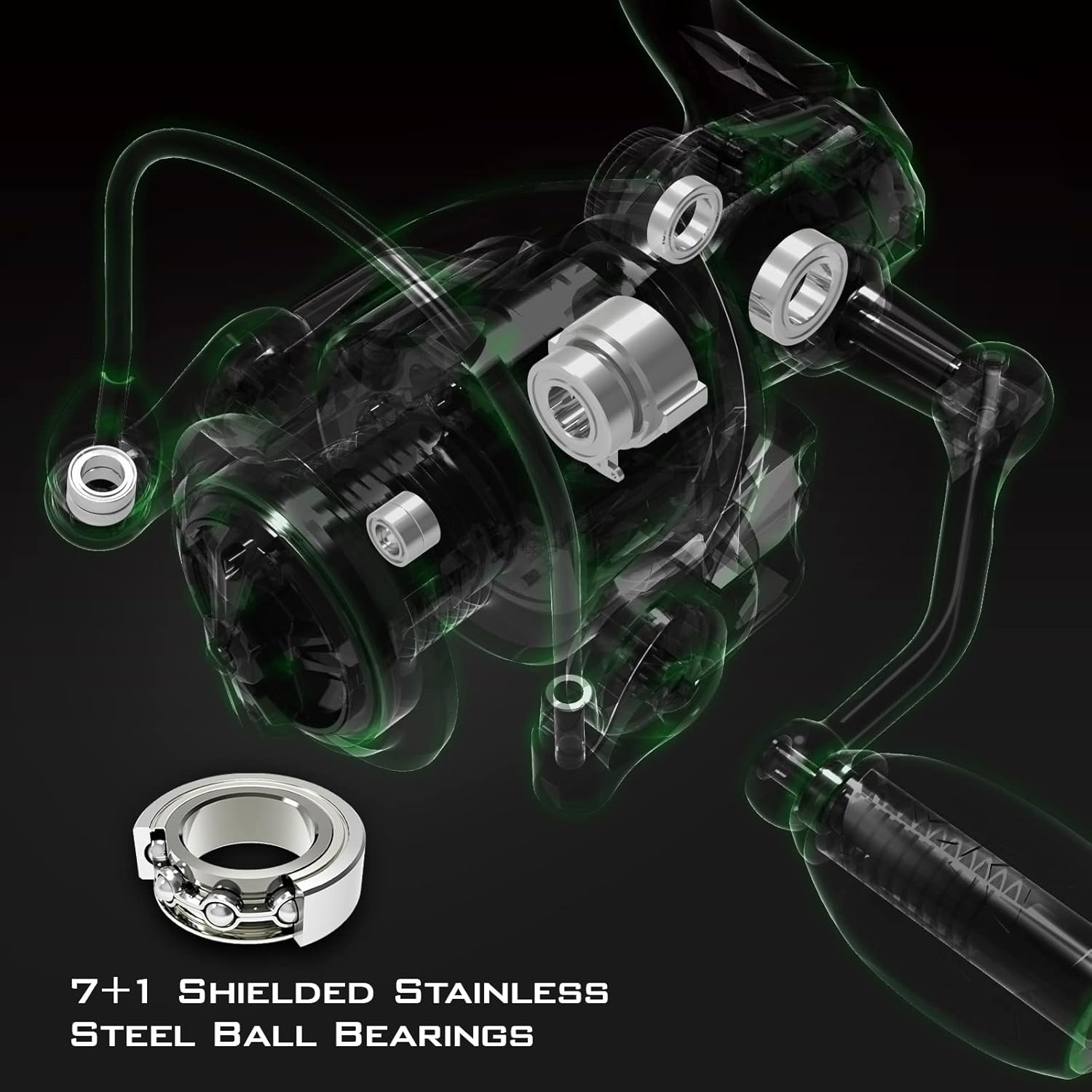Spartacus II Spinning Reel – Sealed Carbon Fiber 22LBs Max Drag – 7 1 Stainless