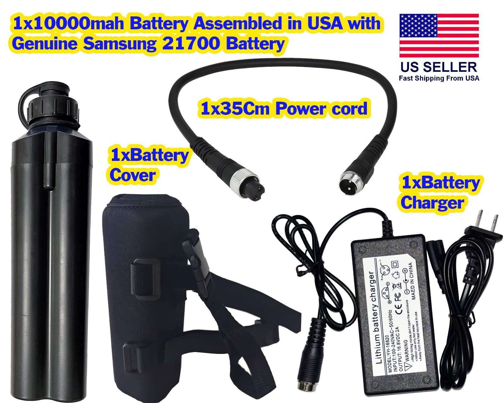 10Ah Fishing Reel Battery Set for Daiwa/Shimano Electric reels Assembled in USA