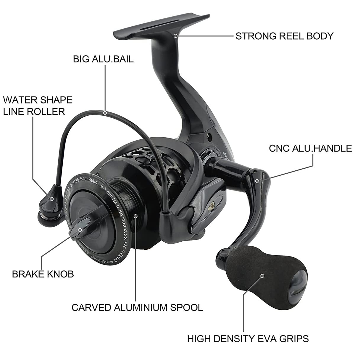 12+1BB Ultra Lightweight Spinning Fishing Reel Carved Aluminum Spool Smooth