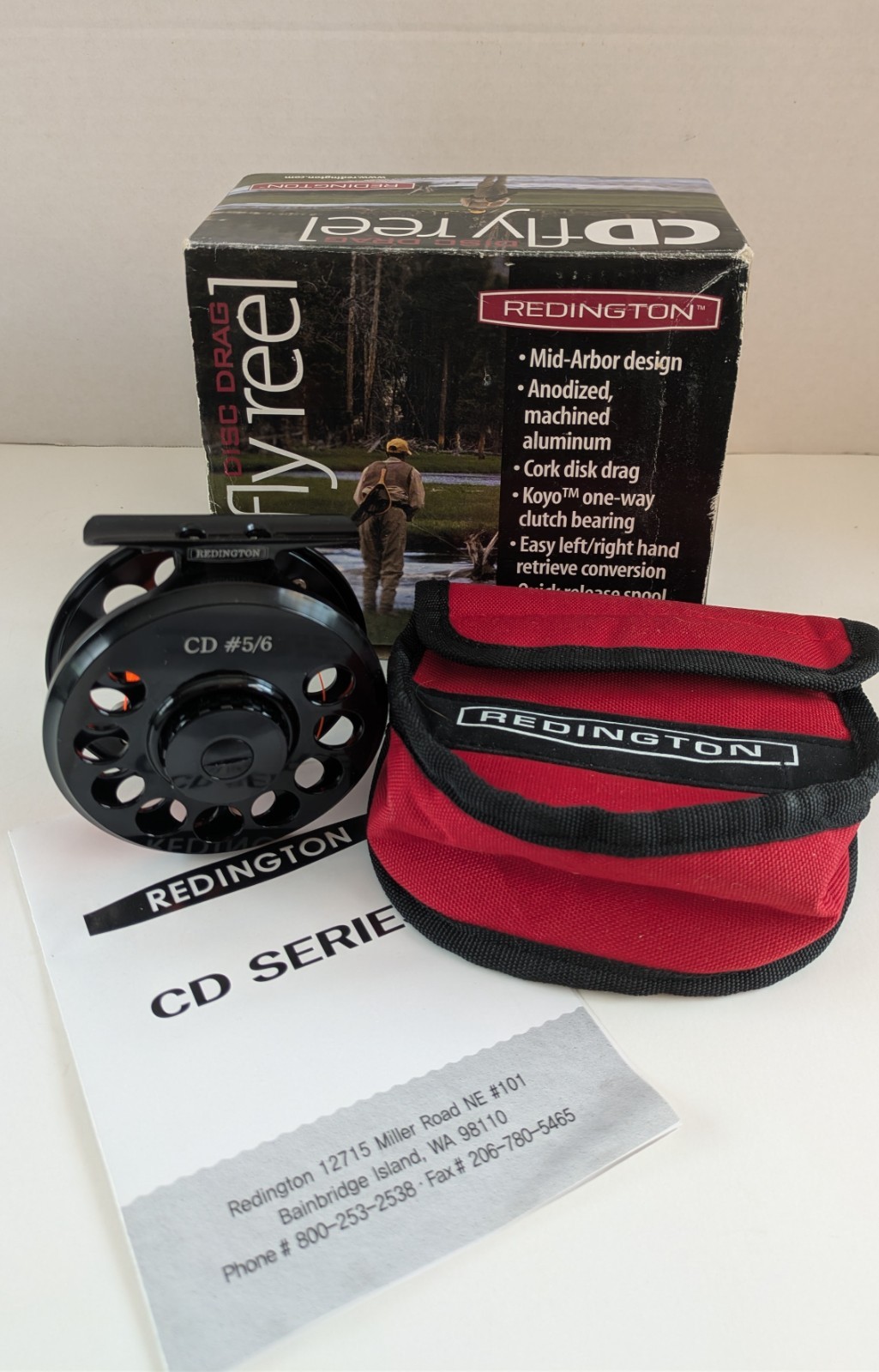 Redington CD5/6 Fly Reel with Pouch & Box Never Used