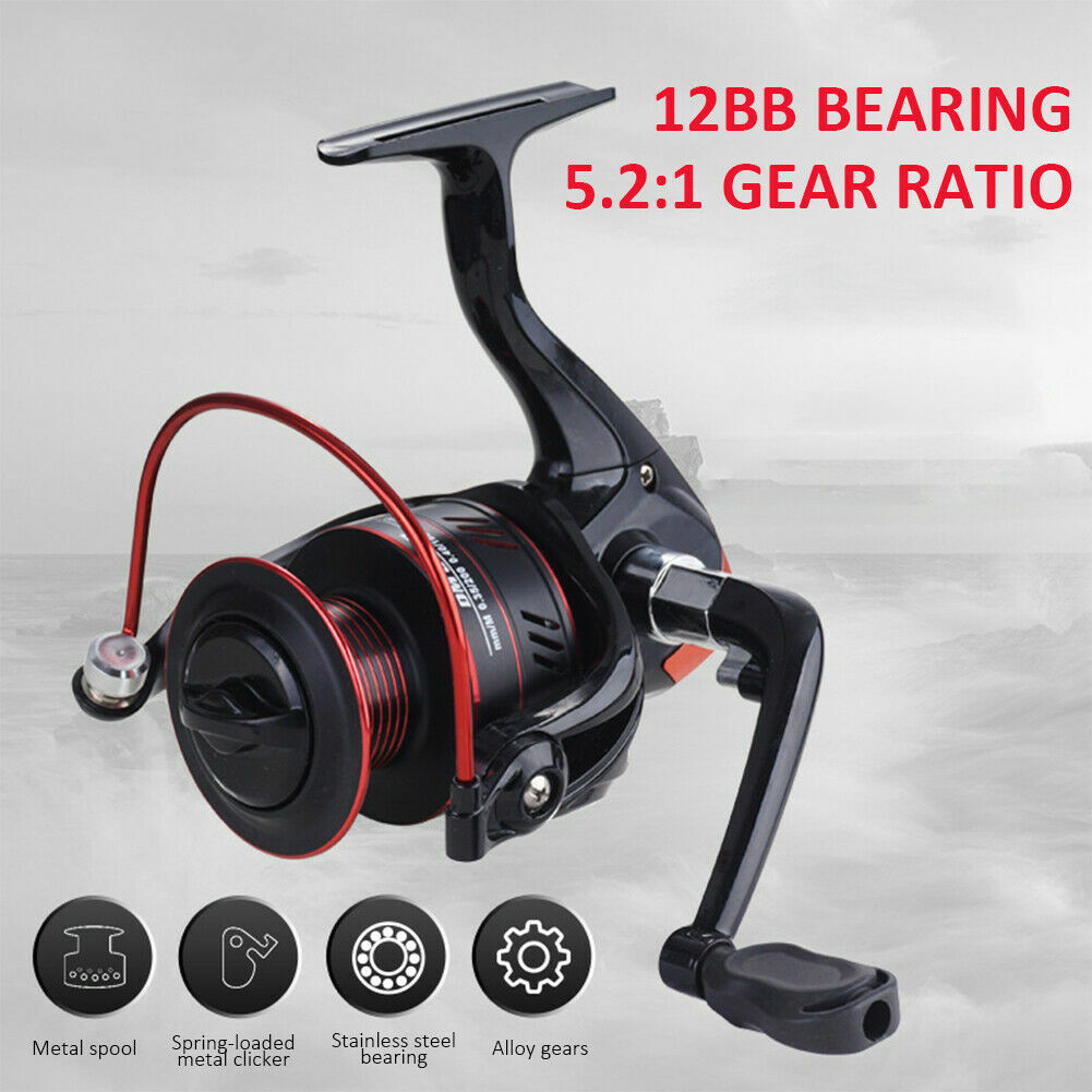 Saltwater Spinning Reel Fishing Reels 1000-7000 Spool Metal 5.2:1 10KG Max Drag