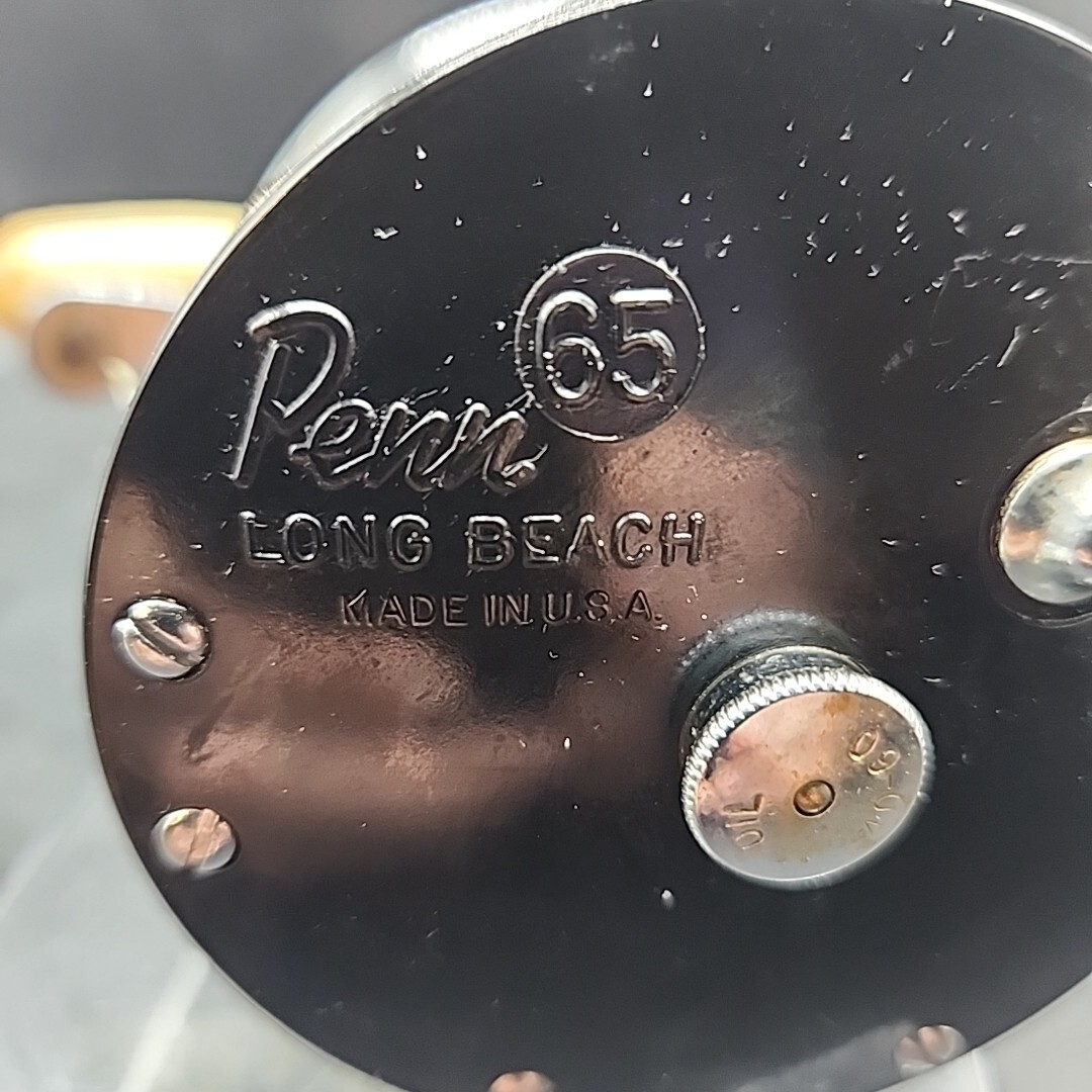 PENN 65 LONG BEACH Reel Cream Bakelite Stainless Spool Ex Working Condition