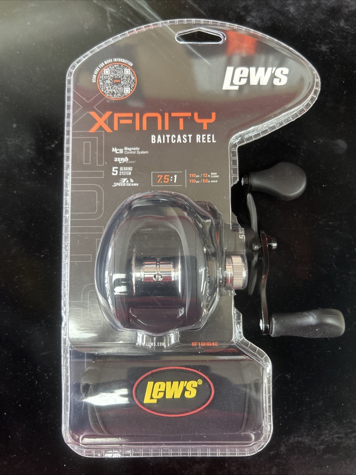 New Lew’s Xfinity XFISHG4C Baitcast Reel 7.5:1 ratio w/Cover