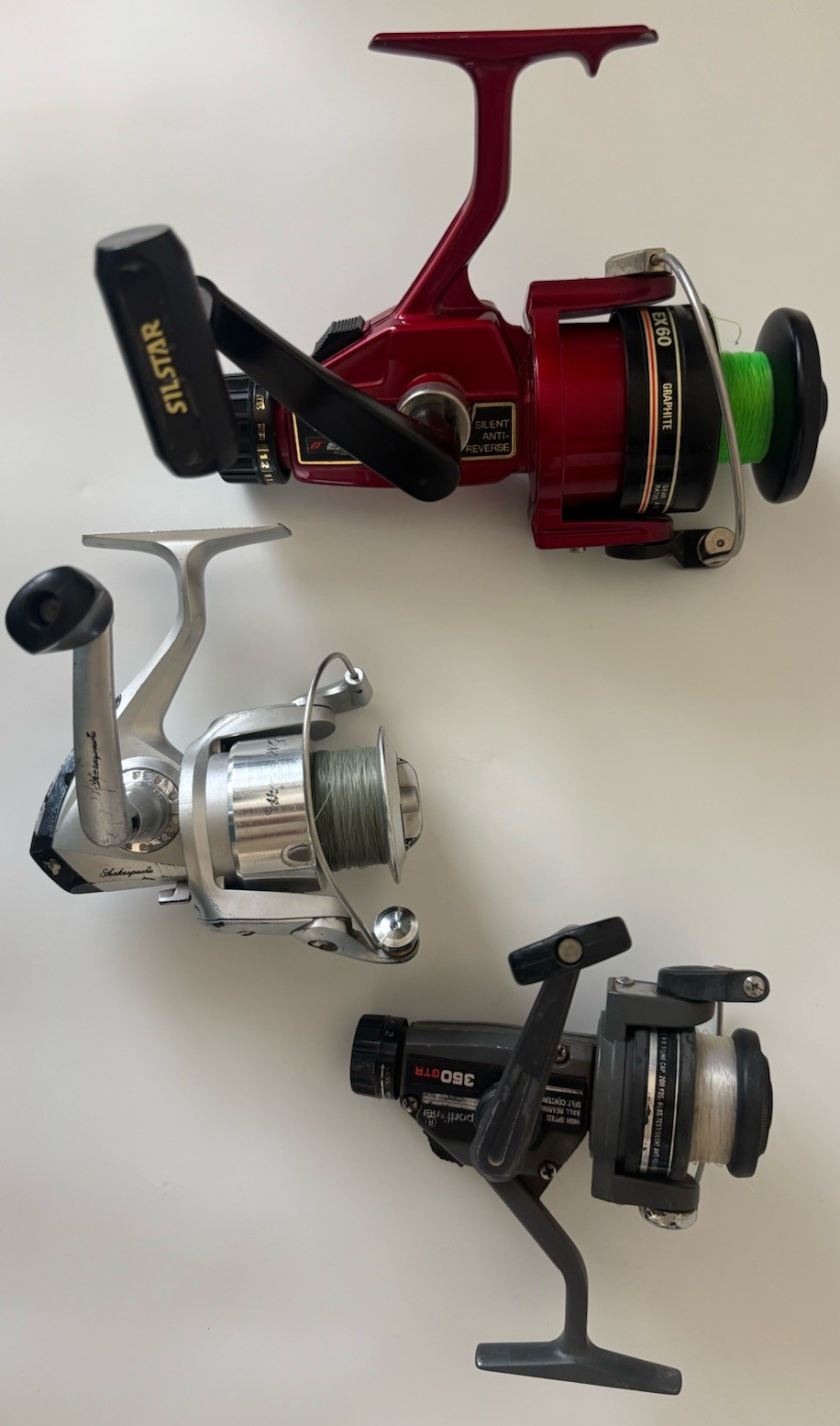 Lot Of 3 Open Face Fishing Reels Silstar Shakespear Sportfisher Vintage