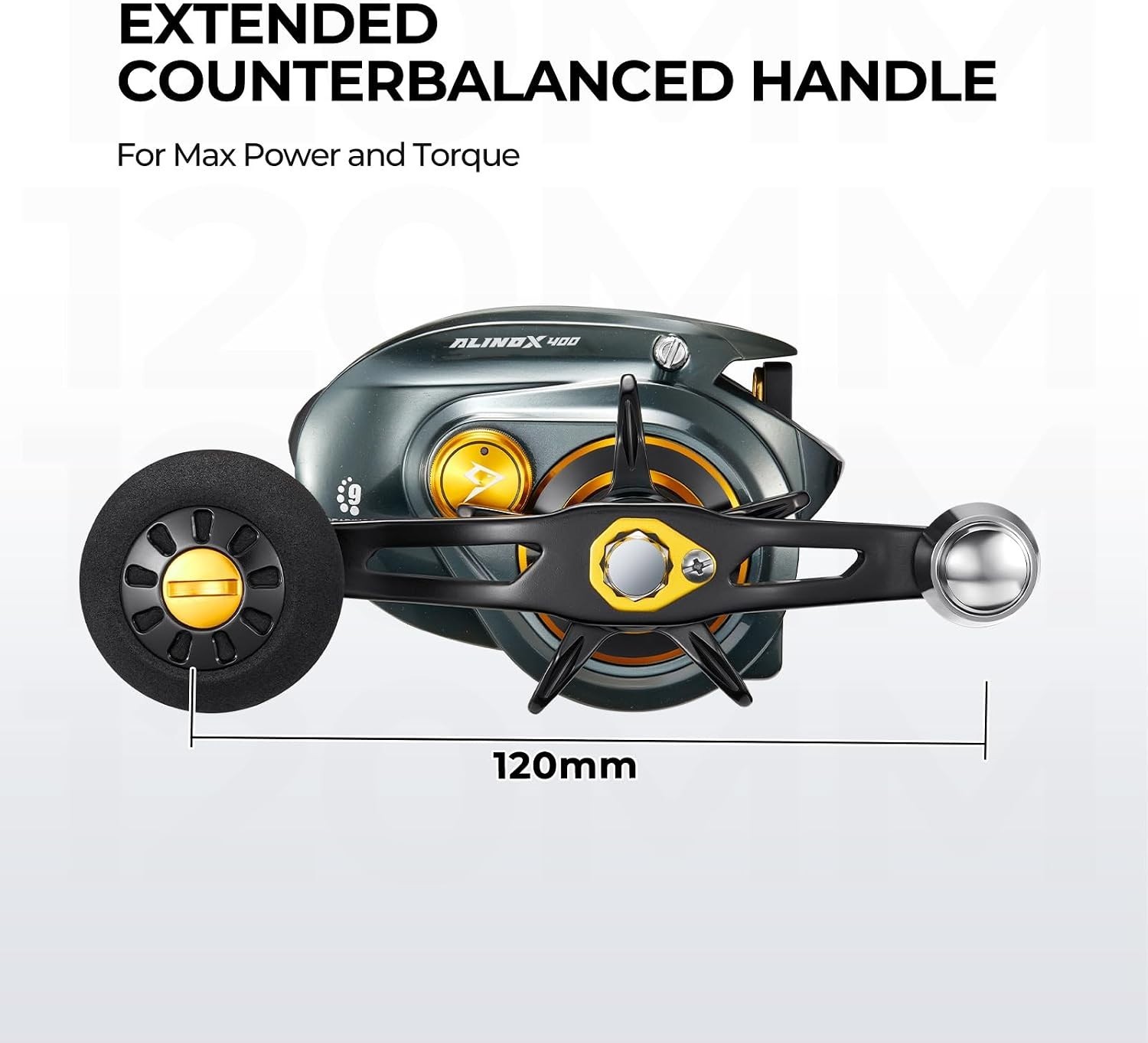 Alinox 400 Fishing Reel, 38LB Drag, Aluminum Frame, 8+1 BB