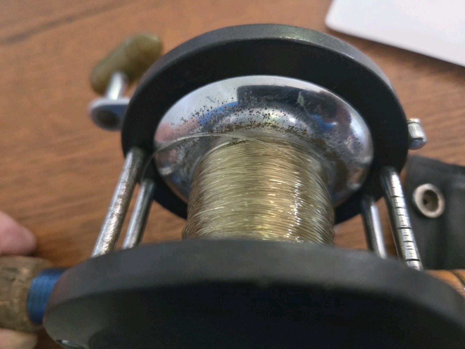 Penn Delmar No. 285 Conventional Reel w/ Olive Green Knob Loaded Fresh 30# Mono