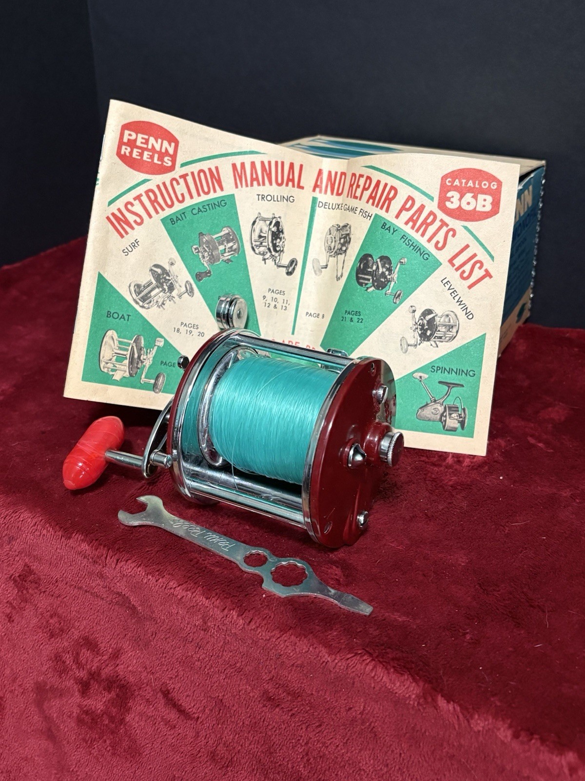 Peen Peer Reel 209 Monofil Metal Spool Level Wind Freshwater Fishing