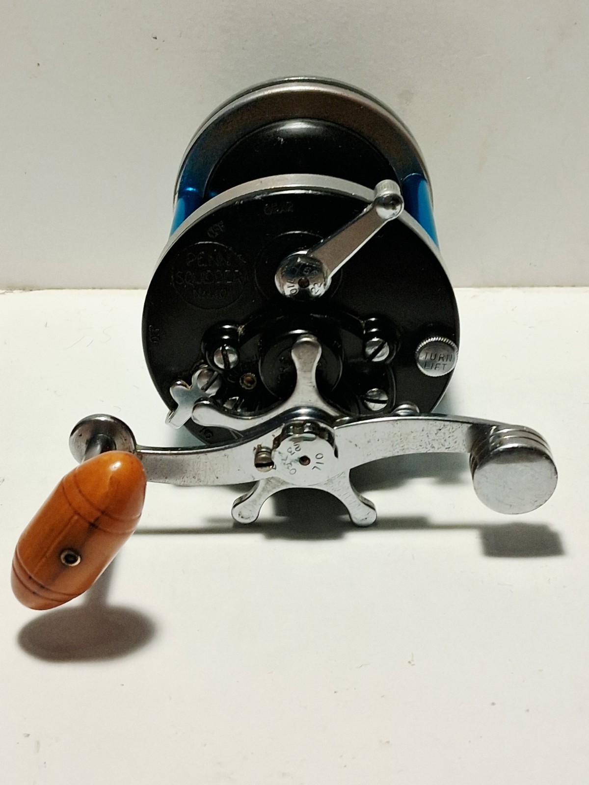 Penn Reels, Squidder 140 With Blue post covers, Pre-Owned. Plastic spool U.S.A.