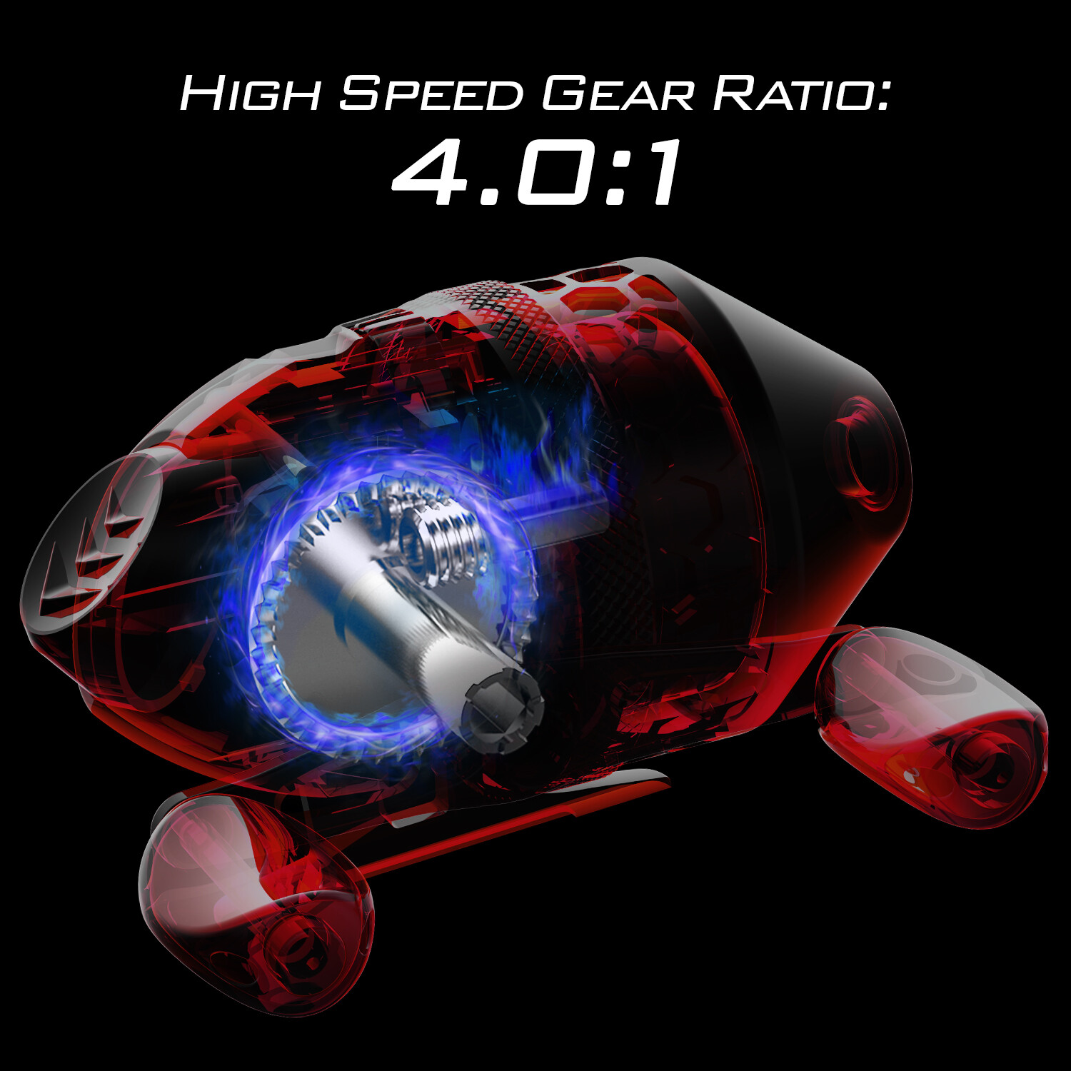 KastKing Brutus 4.0:1 Gear Ratio Spincast Fishing Reel with 10LB Fishing Line US