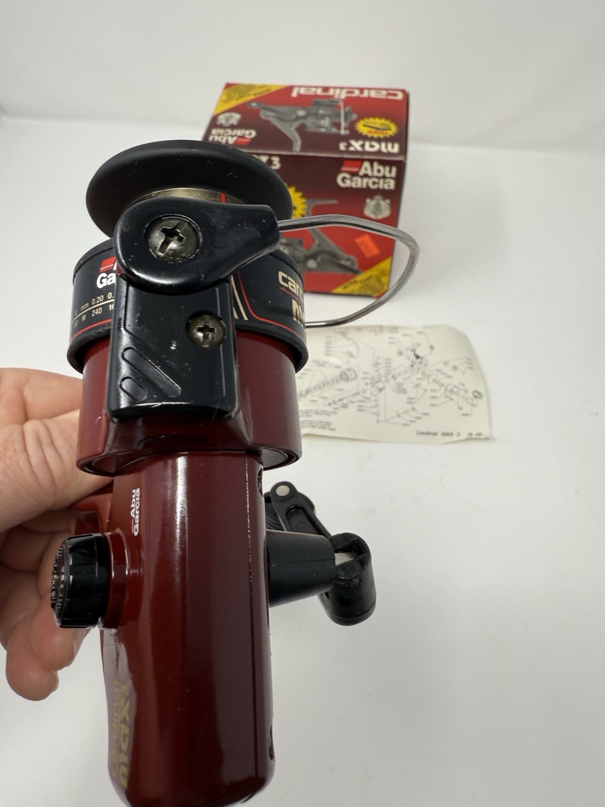 Abu Garcia Cardinal Max 3 Spinning Reel – Red – New Old Stock – Vintage