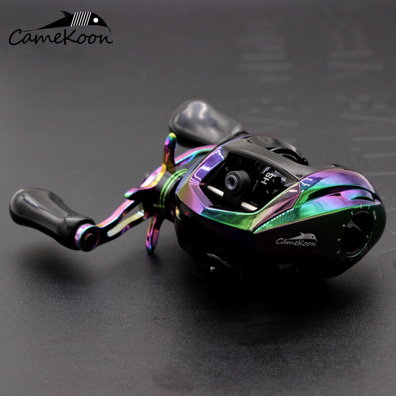 CAMEKOON Baitcaster Reel w/ Extra Shallow Spool 6.3:1 Multicolor Casting Fishing
