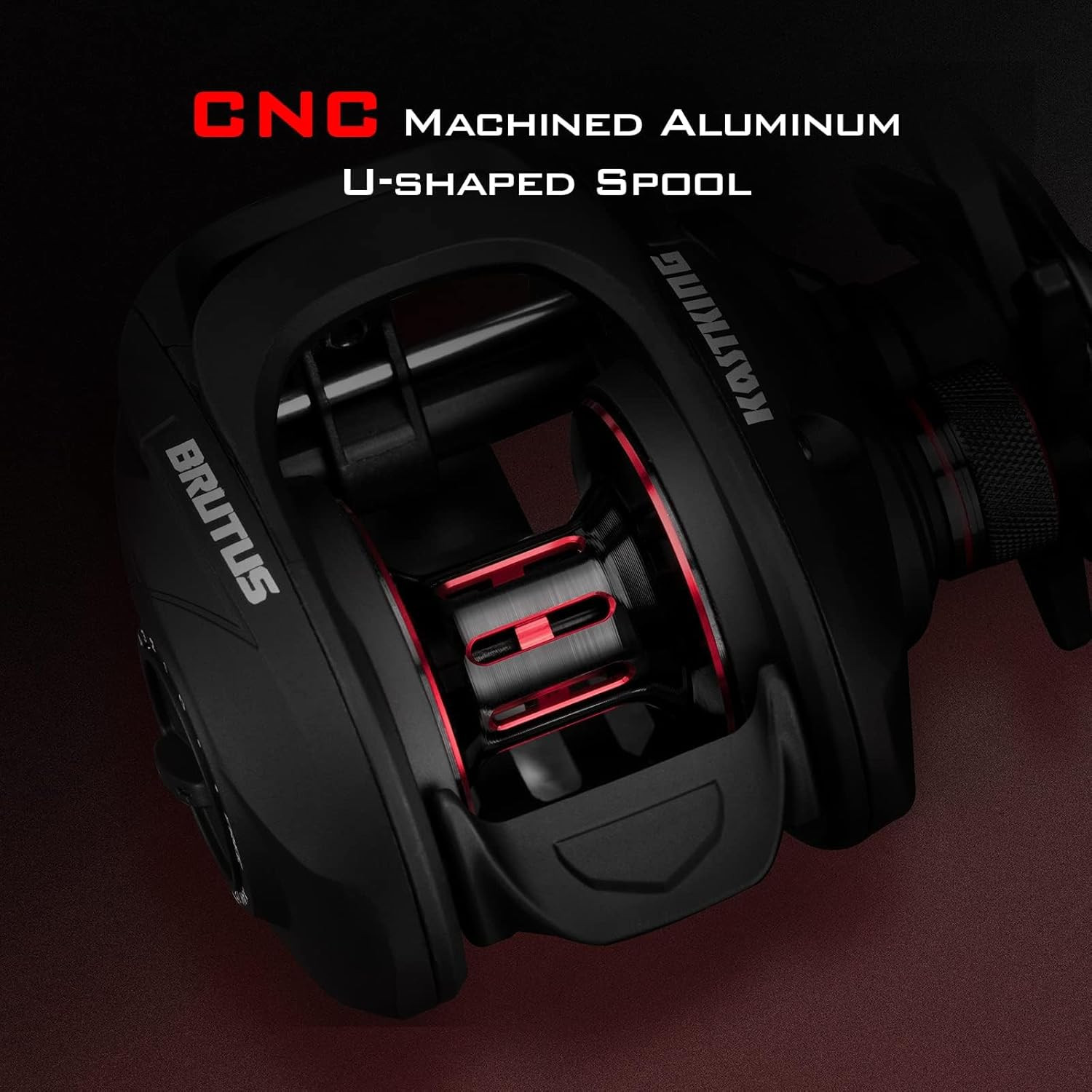 Brutus Baitcasting Fishing Reels, 7.2:1 Gear Ratio | Max Drag: 17.6 Lb, 5+1 BB,