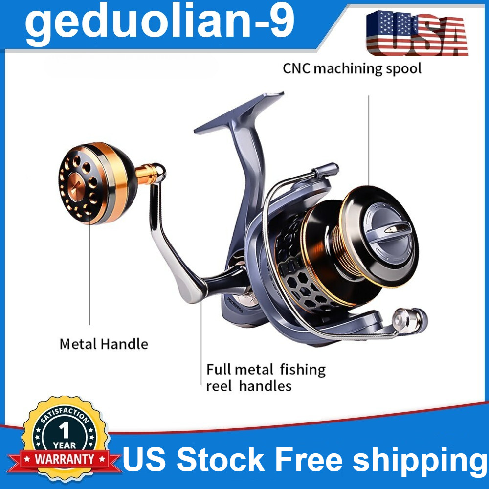 Spinning Fishing Reel 5.2:1 High Speed Max Drag 46lb Saltwater FreshWater