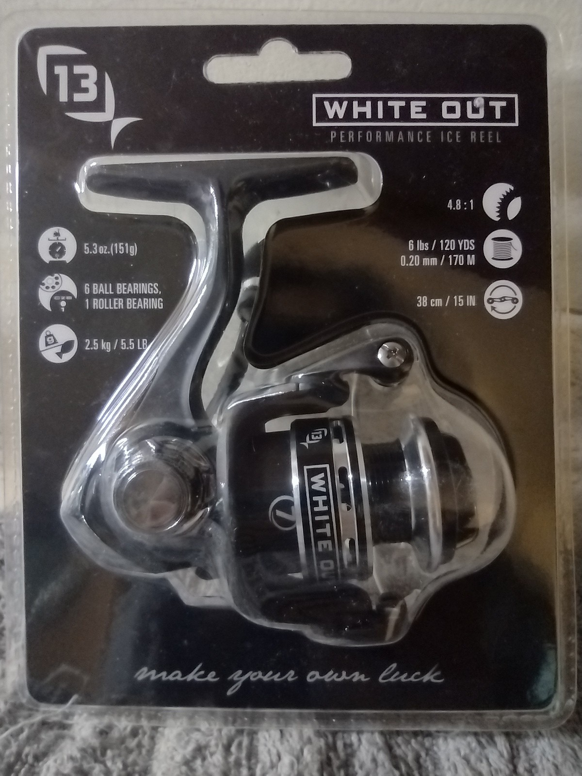 13 Fishing Whiteout Ice Fishing Spinning Reel (Clam Pack)