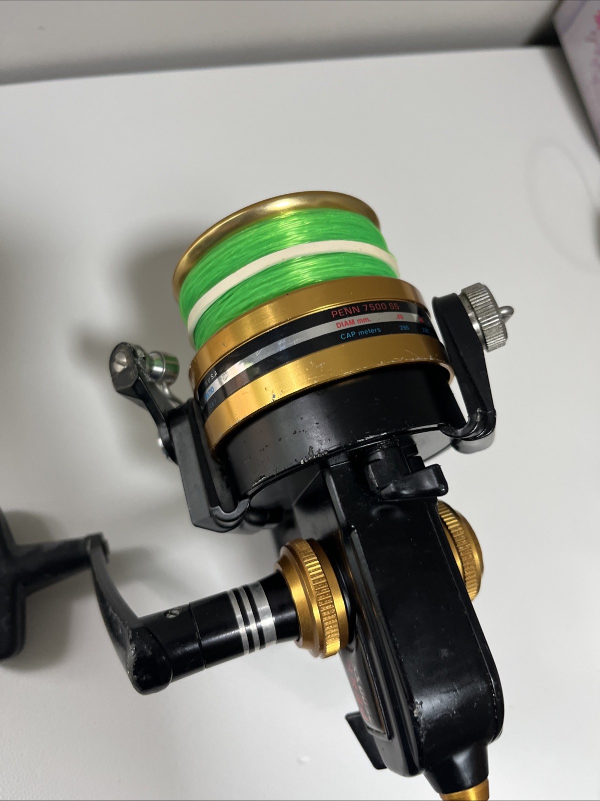 Penn 7500SS Spinning Reel Made In USA Black And Gold high speed 4.6:1