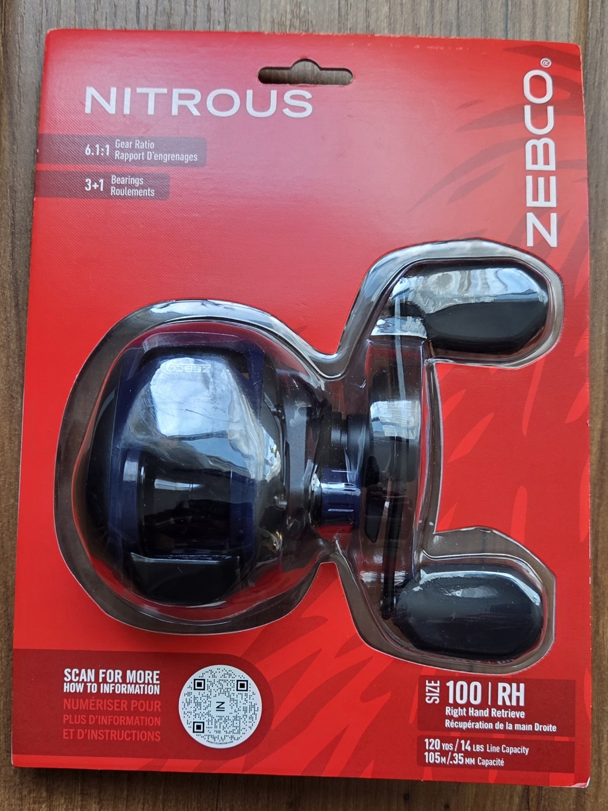 Zebco Nitrous 100 Bait Caster Fishing Reel RH
