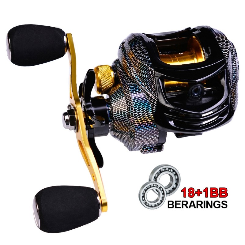 Baitcasting Reel Adjustable Fishing Reel High Speed Easy Fishing Brake System