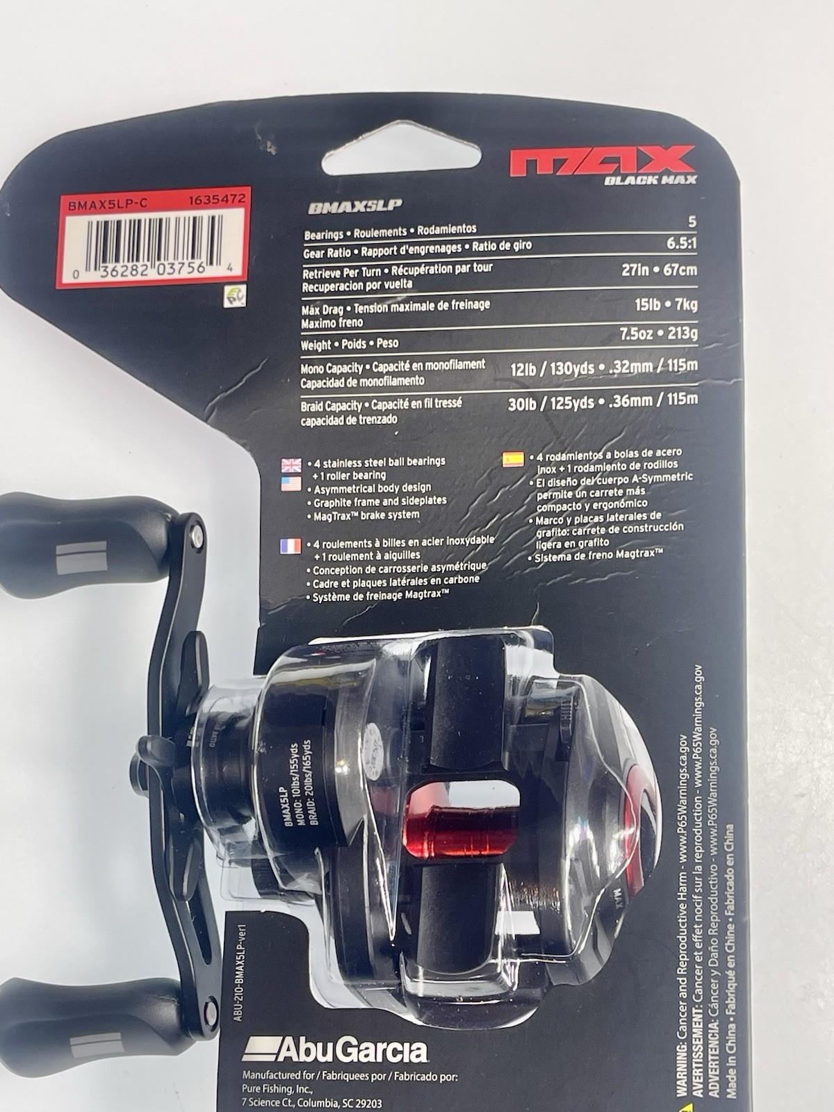 Abu Garcia Black Max 5 Bearing System Fishing Reel BMAX5LP