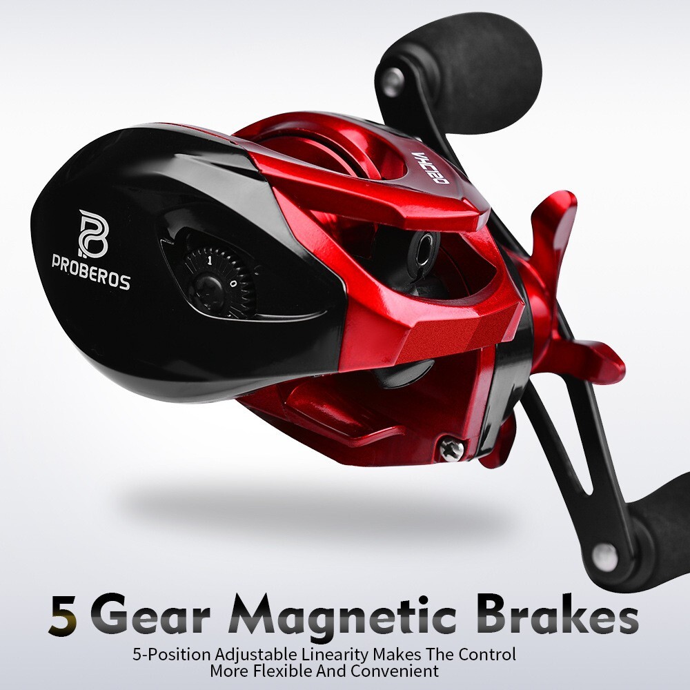 Fishing Reel 7.2:1 Gear Ratio Metal Colorful Wheel Magnetic Brake System 8KG VHC