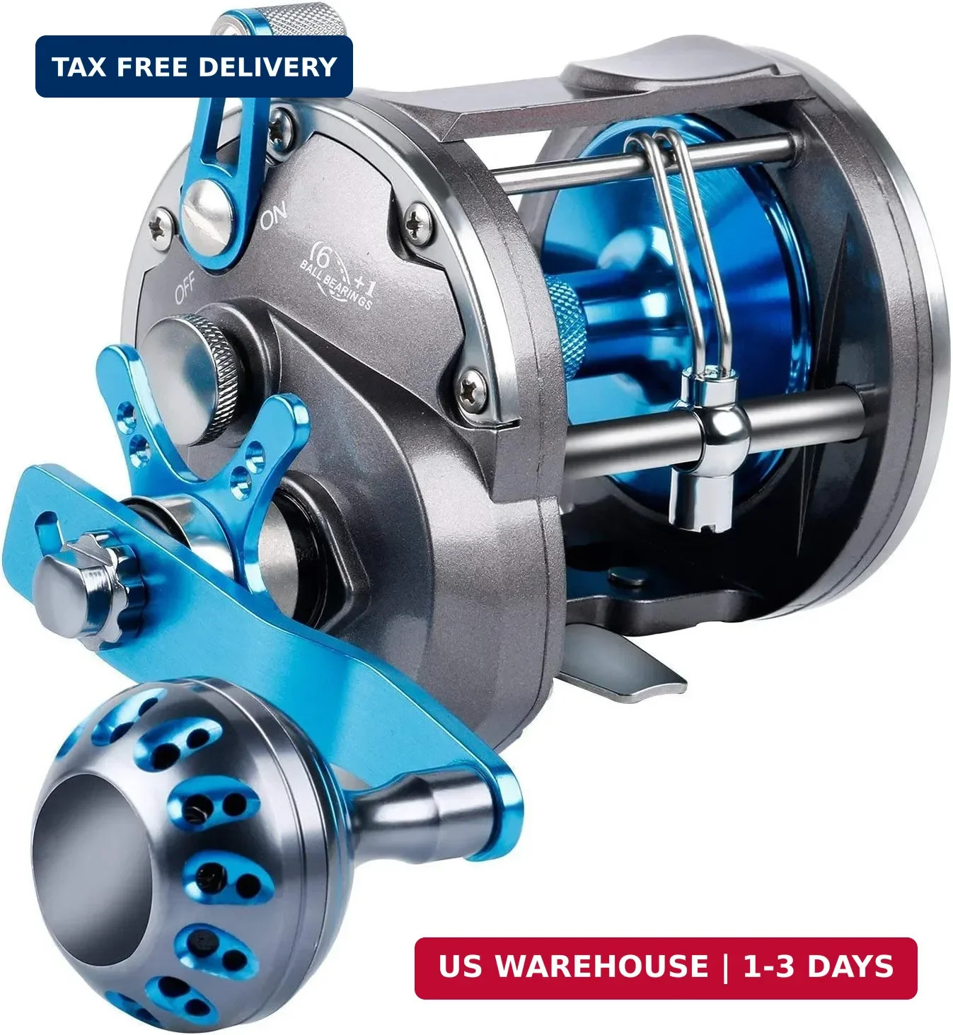 Burning Shark Trolling Reel Saltwater Level Wind Reels, Drag Reels Boat Fishing