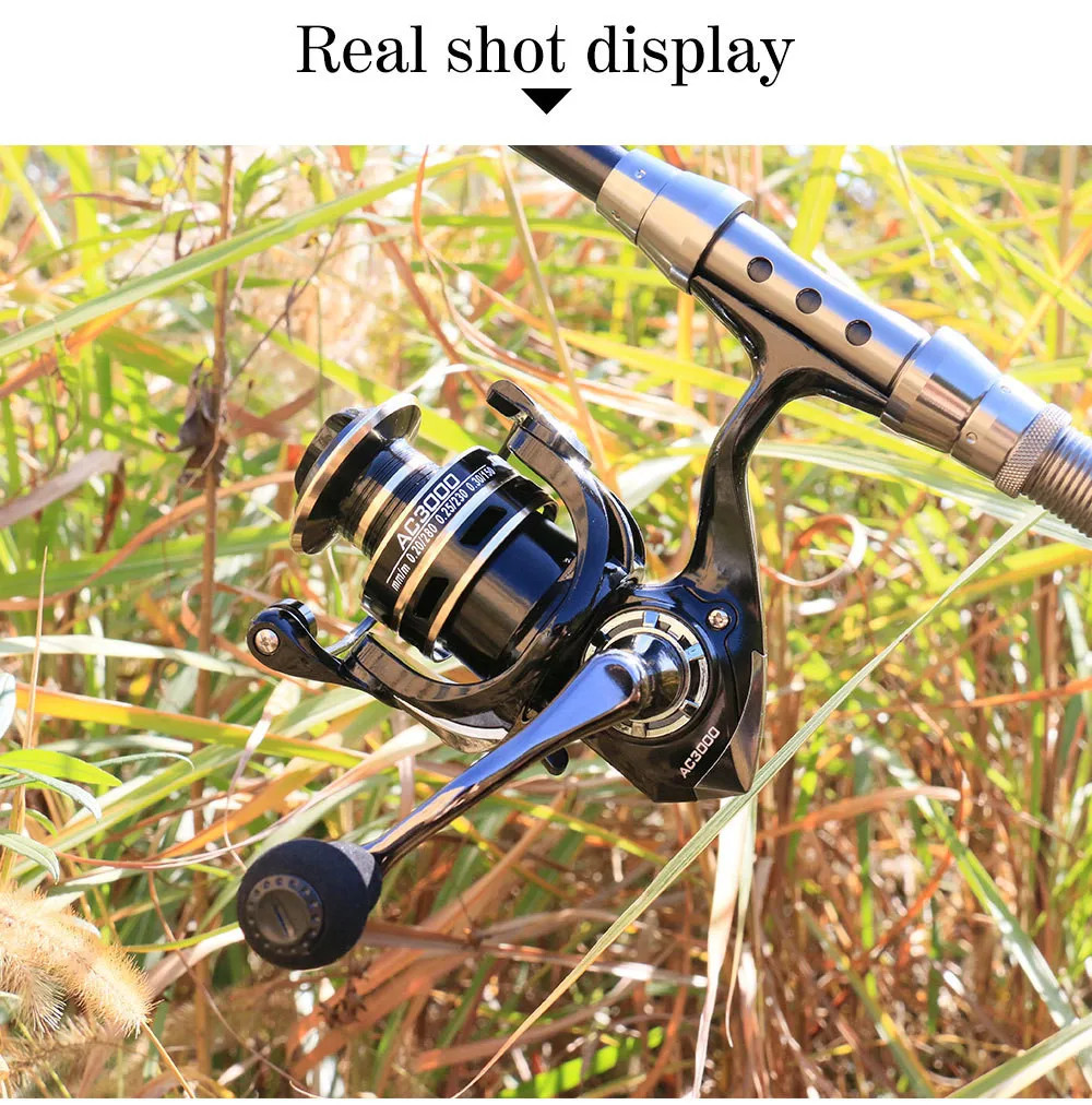 Newest AC2000-7000 Fishing Reel Metal Ball Grip Spinning Reel 5.2:1 Metal Reel