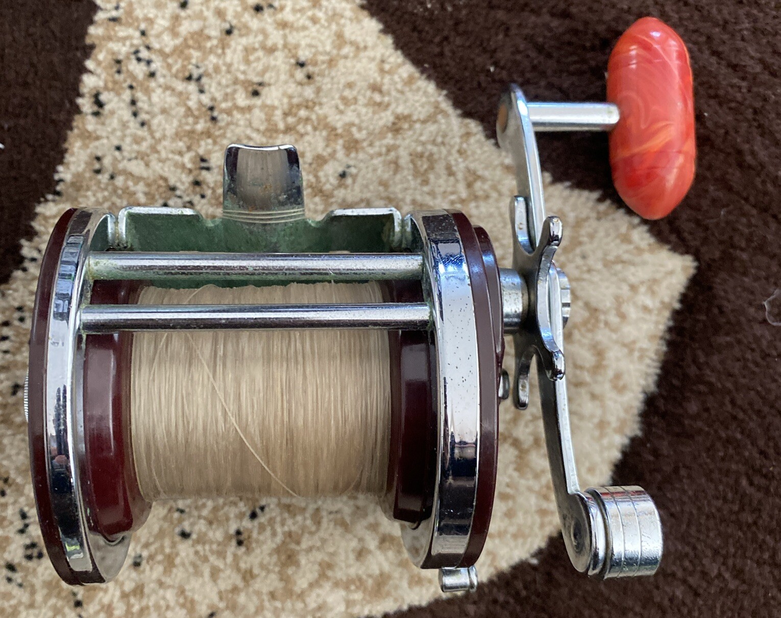 Beautiful Penn Jigmaster No. 500 Fishing Reel With Rare Orange Handle