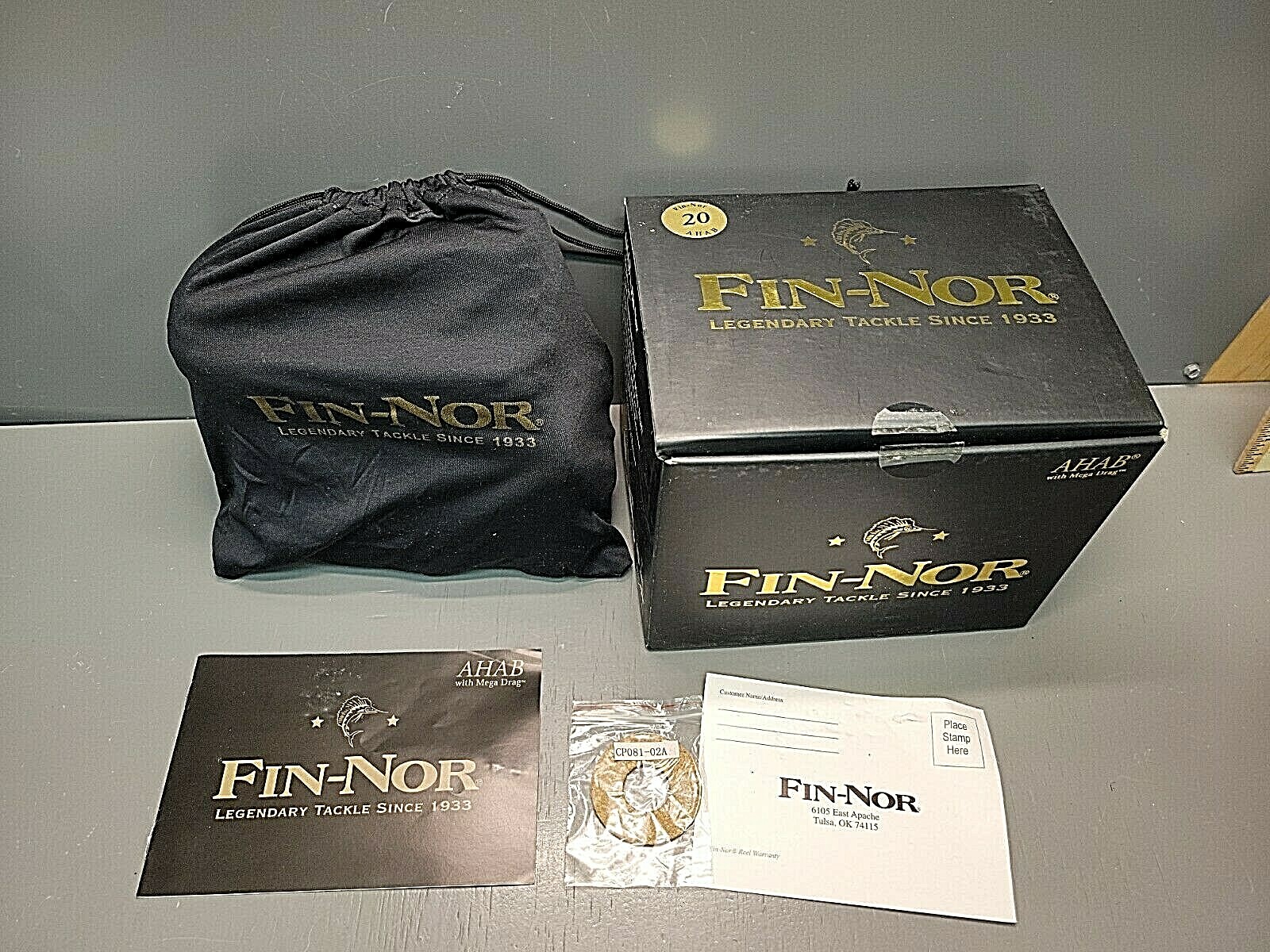 Fin-Nor ABS20 Ahab Spinning Reel # 20 NEW OLD STOCK! No. 20 (US Seller)