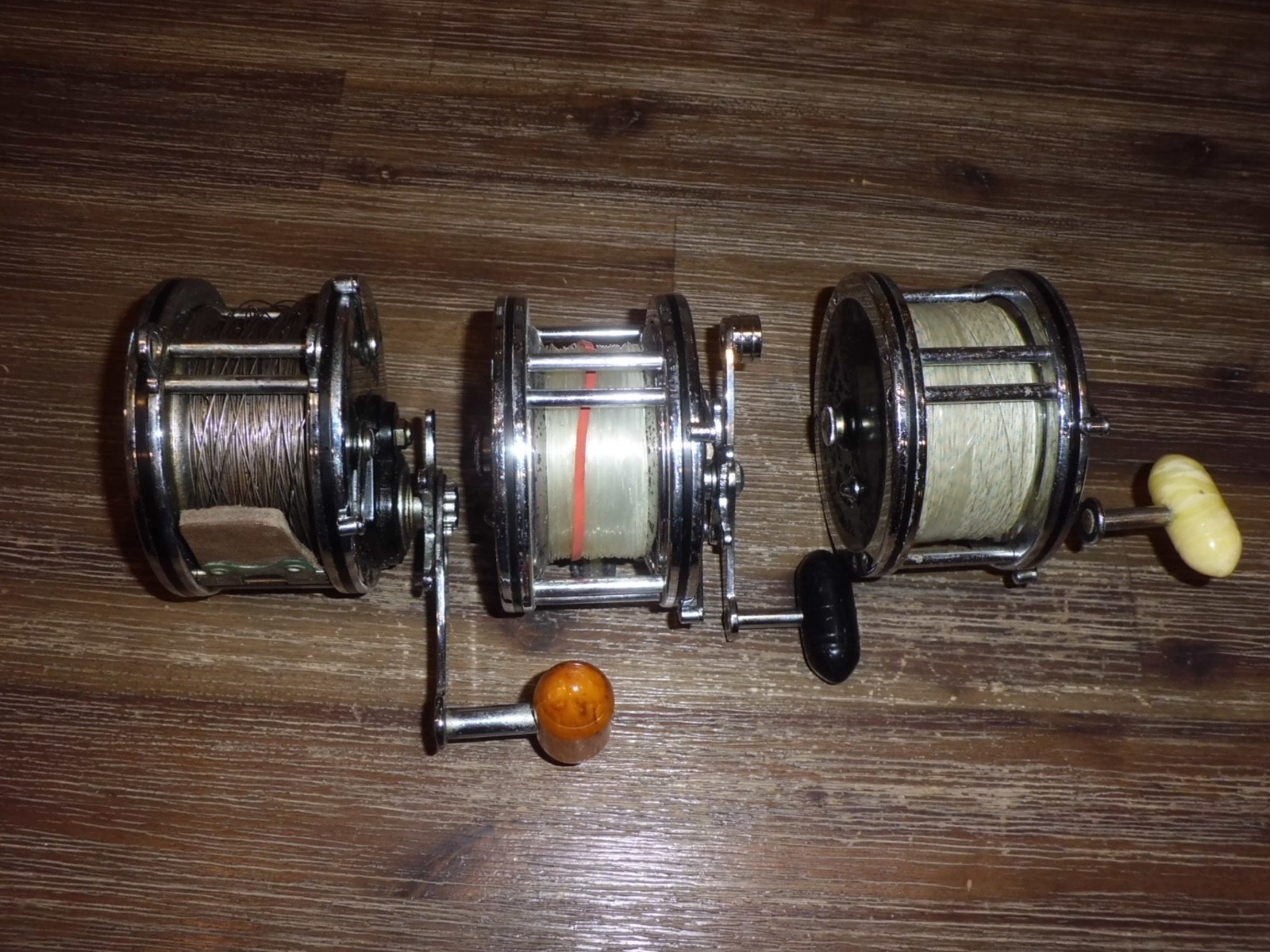3- Vintage PENN Super Mariner 49 & Master Mariner 349 Conventional Reels- USA