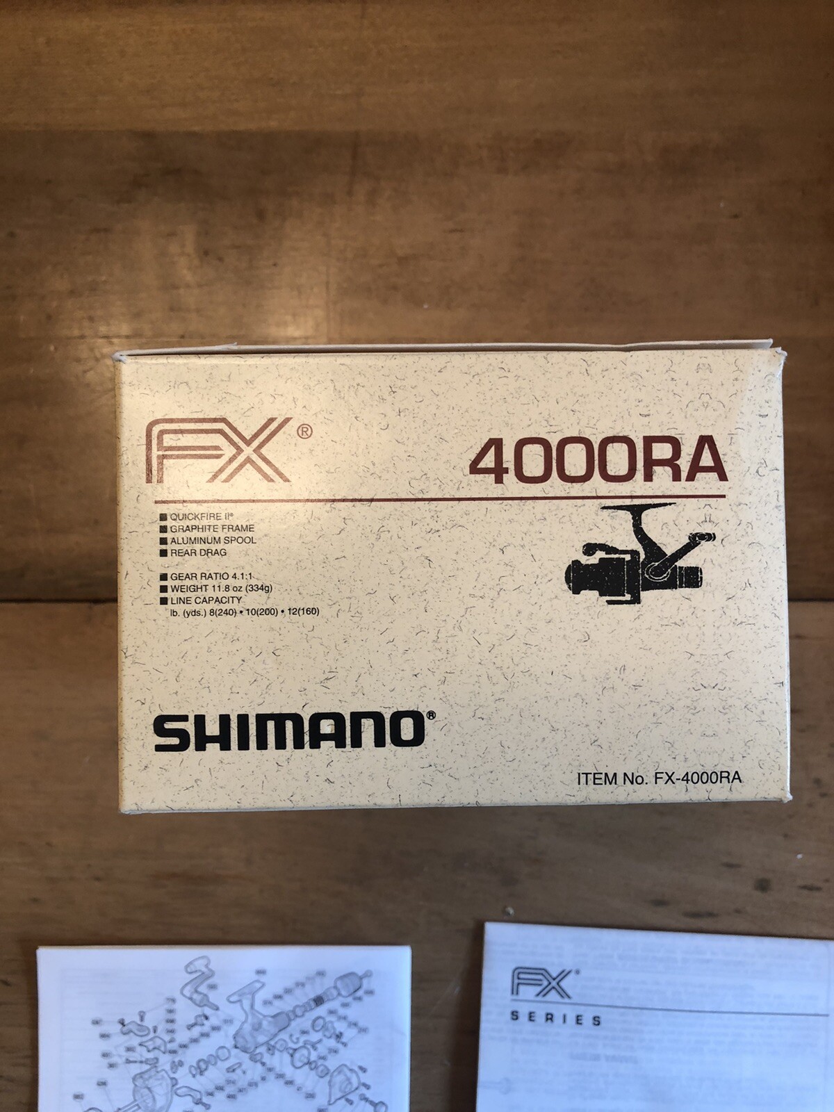 Shimano FX 4000RA Original Box and Papers, NO REEL