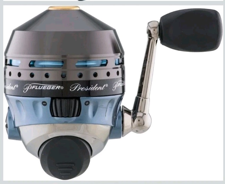 Pflueger President Spincast Reel, Size 10, R/L, 5 Ball Bearings, New Line, Excel