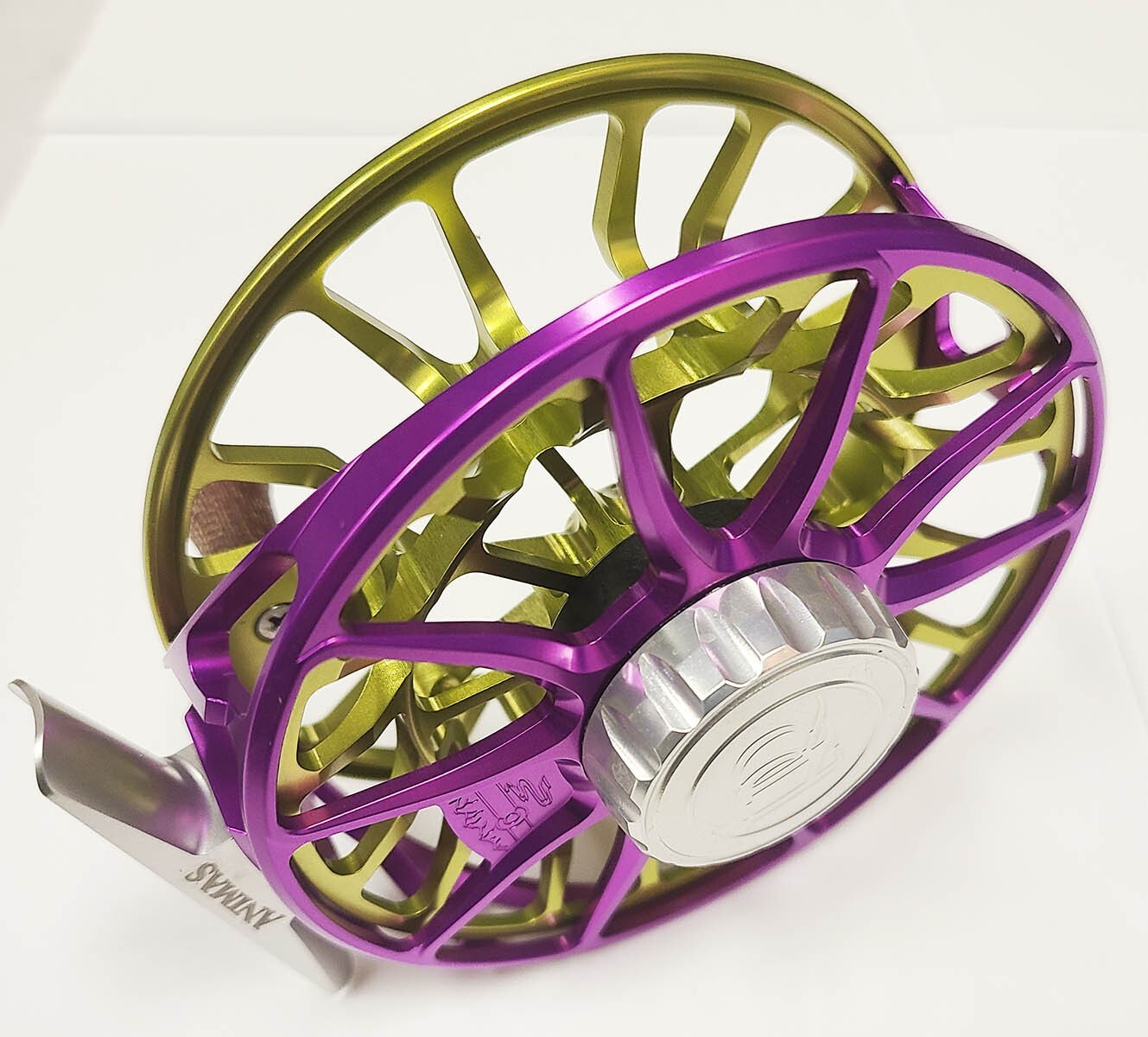 ROSS ANIMAS 5/6 WT. FLY REEL NEW 2025 MARDI GRAS COLOR PURPLE / LIME–IN STOCK!