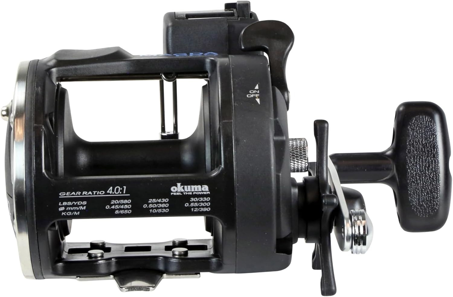 1 Gear Ratio Trolling Reel with Mechanical Line Counter and Smooth Drag System