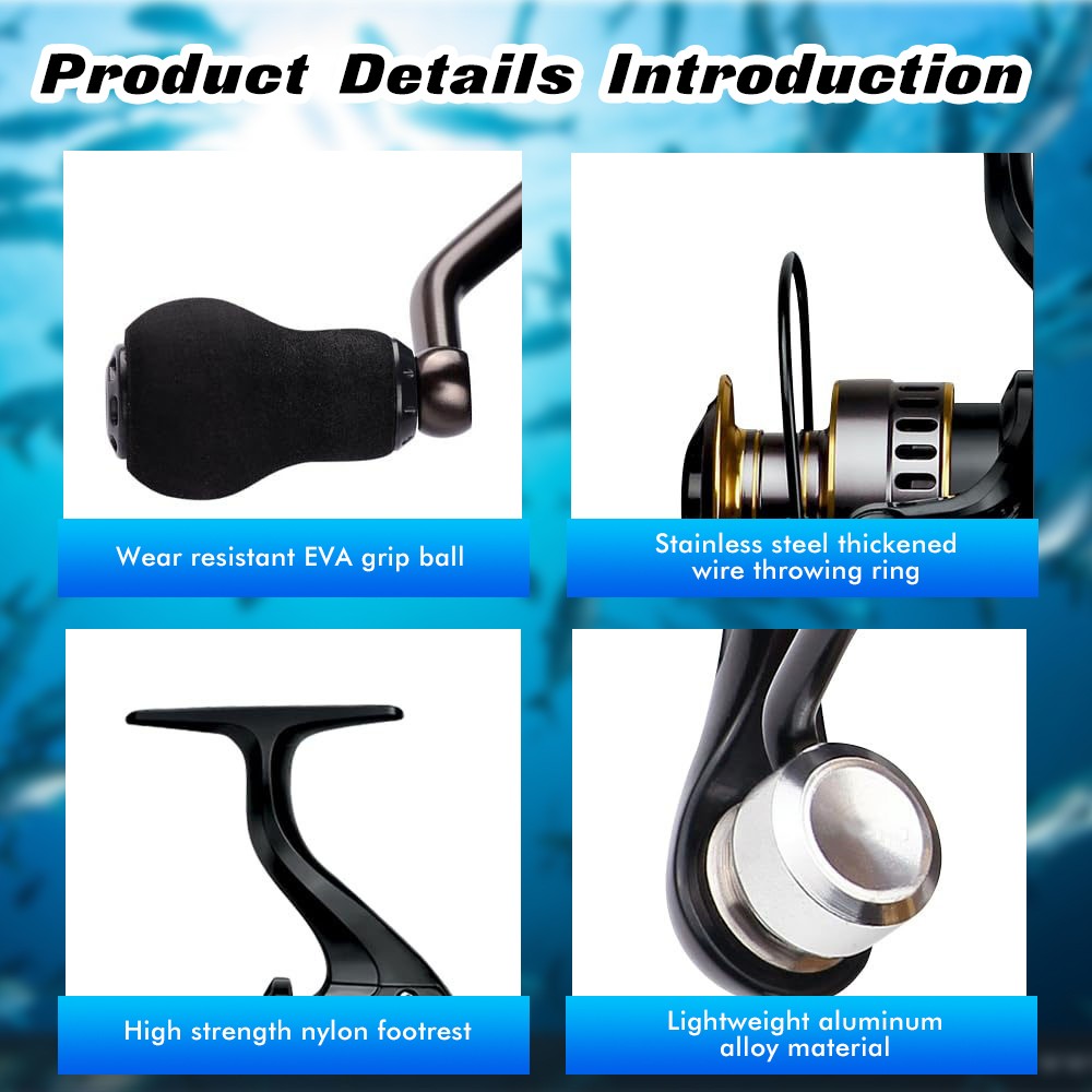 Ultra Light 1000~7000 5.2:1 Gear Ratio CNC Metal Spool Spinning Fishing Reel