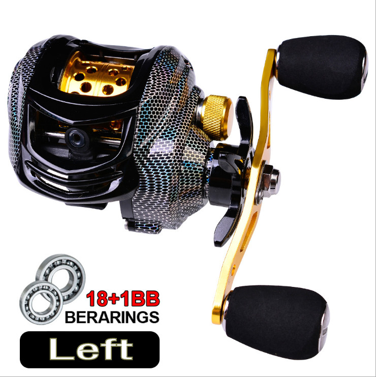 18+1BB 7.2:1 10KG Metal Baitcasting Reel Magnetic Brake CNC Spool Left Right