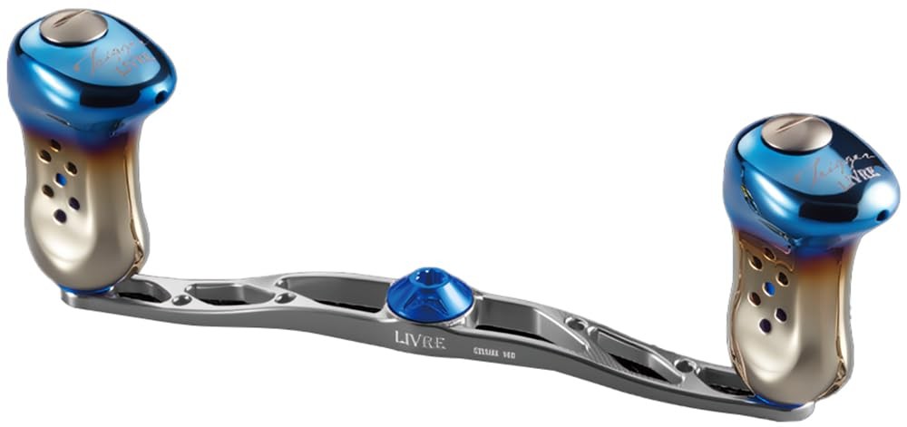 LIVRE Crank 140 FLDK140-TR-TIBTrigger Knob Handle for Daiwa/ABU Titanium Blue