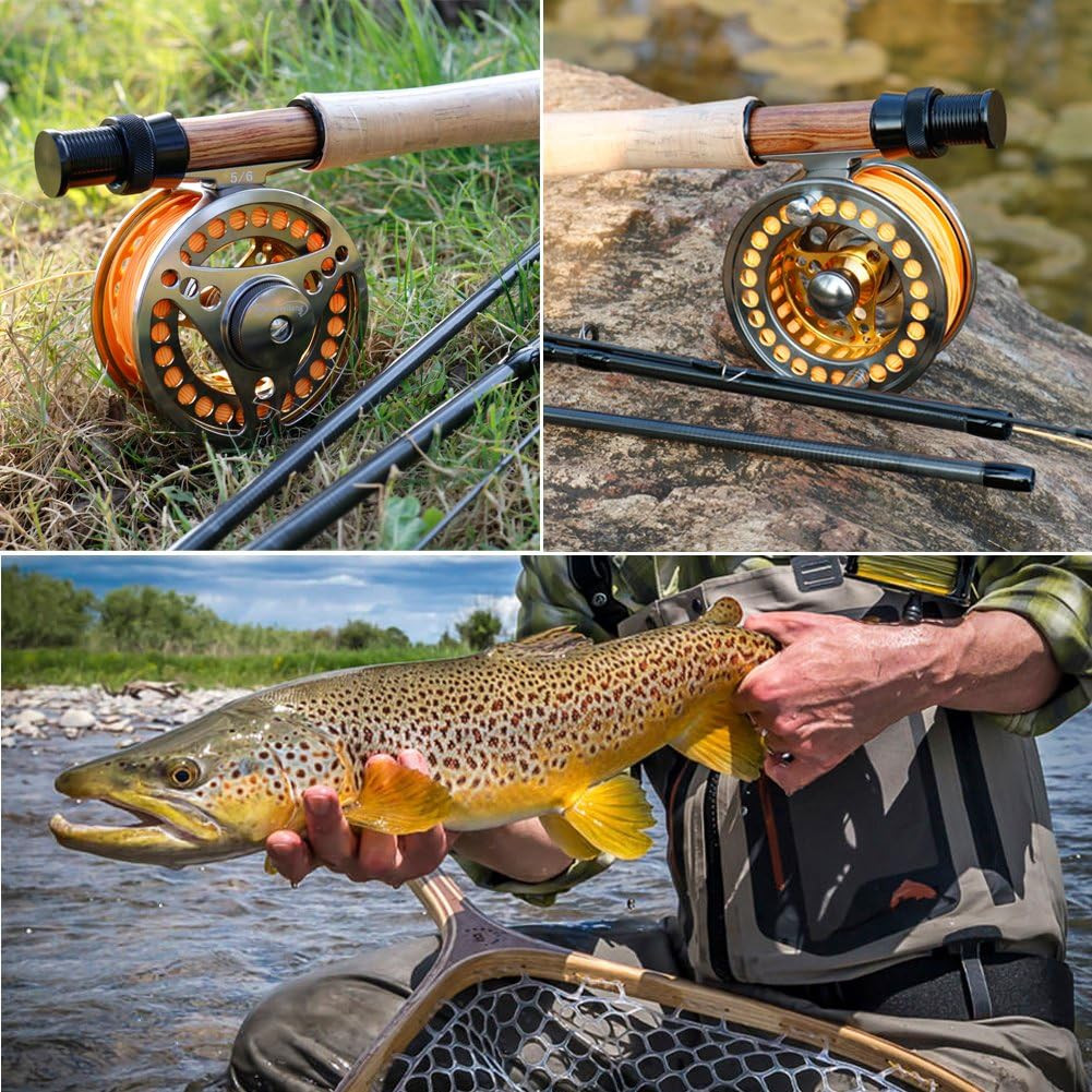 5/6WT Fly Reel Large Arbor CNC 6061-T6 Aluminum Alloy 2+1BB Smooth Drag Left/Rig