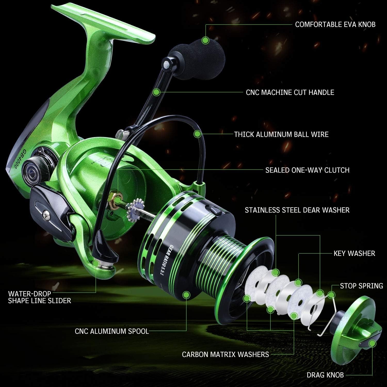 Ultra Smooth 13+1BB Lightweight Spinning Reel for Saltwater & Freshwater Fishing