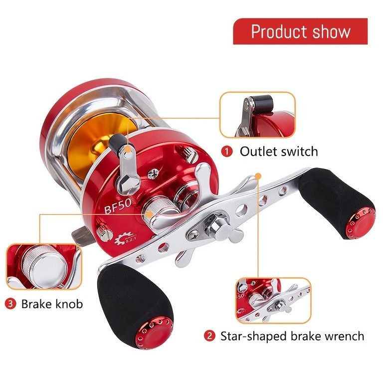 Baitcasting Reel 5.2:1 4.2:1 High Drag Force Left/Right Handle Used