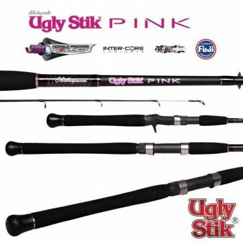 Ugly Stik PINK Baitcaster Fishing Rod – 5’6′ 4-8 kg 1 Piece -USPI-BC561M Casting