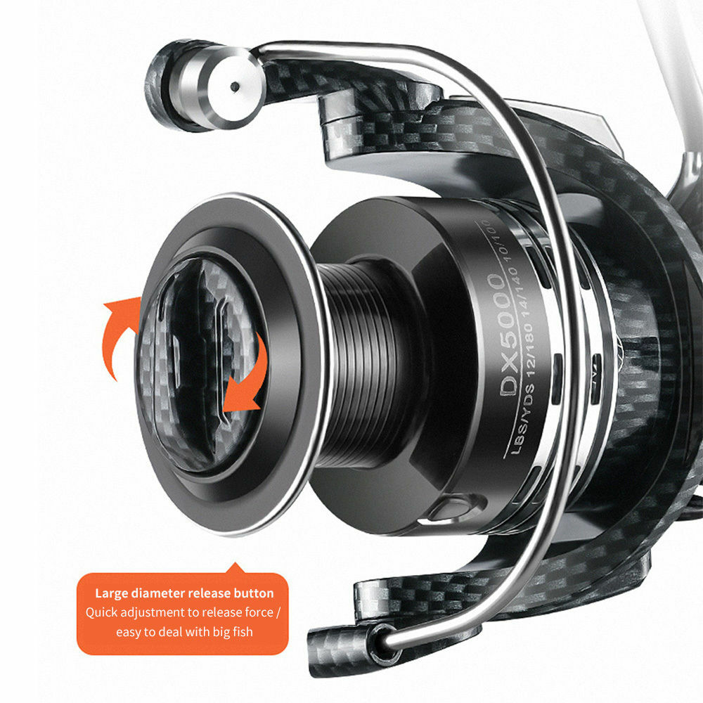 Zide Spinning Fishing Reel Saltwater 5.2/4.7:1 14+1BB 33lb Drag Metal Reel 2000
