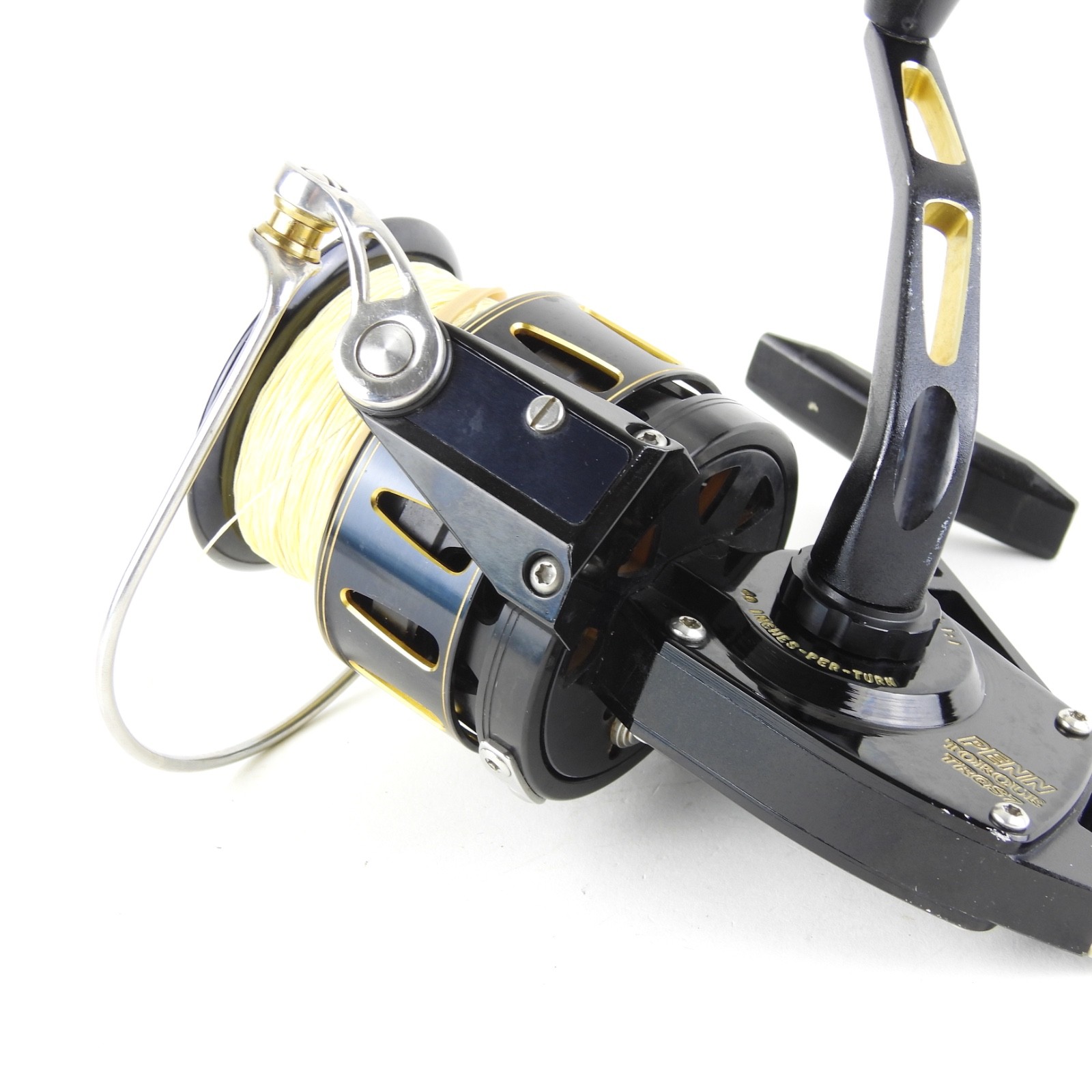 Penn Torque TRQS7 Fishing Reel. Black & Gold. Made in USA. (B).