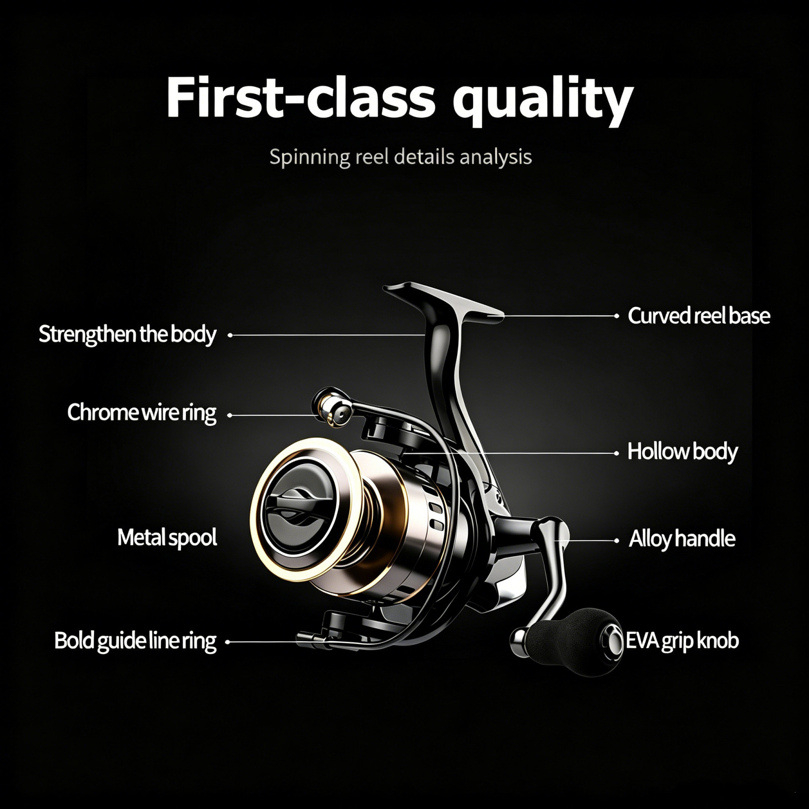 Metal Spinning Fishing Reel Left Right Hand Reel EVA Grip Knob 5.2:1 Saltwater