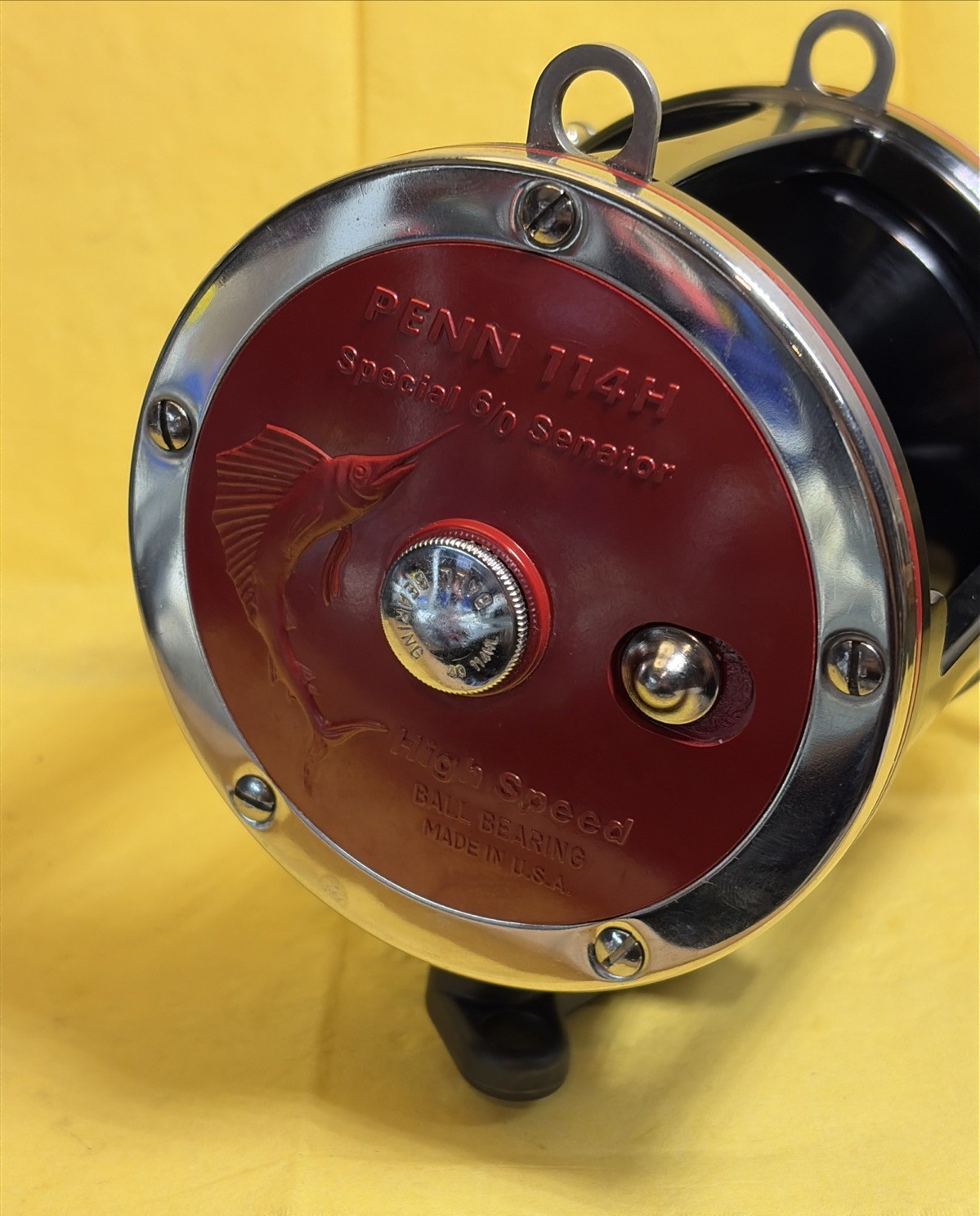 Penn Senator 114HLW 6/0 Fishing Reel Black Aluminum Cage Frame Very Clean Nice!!