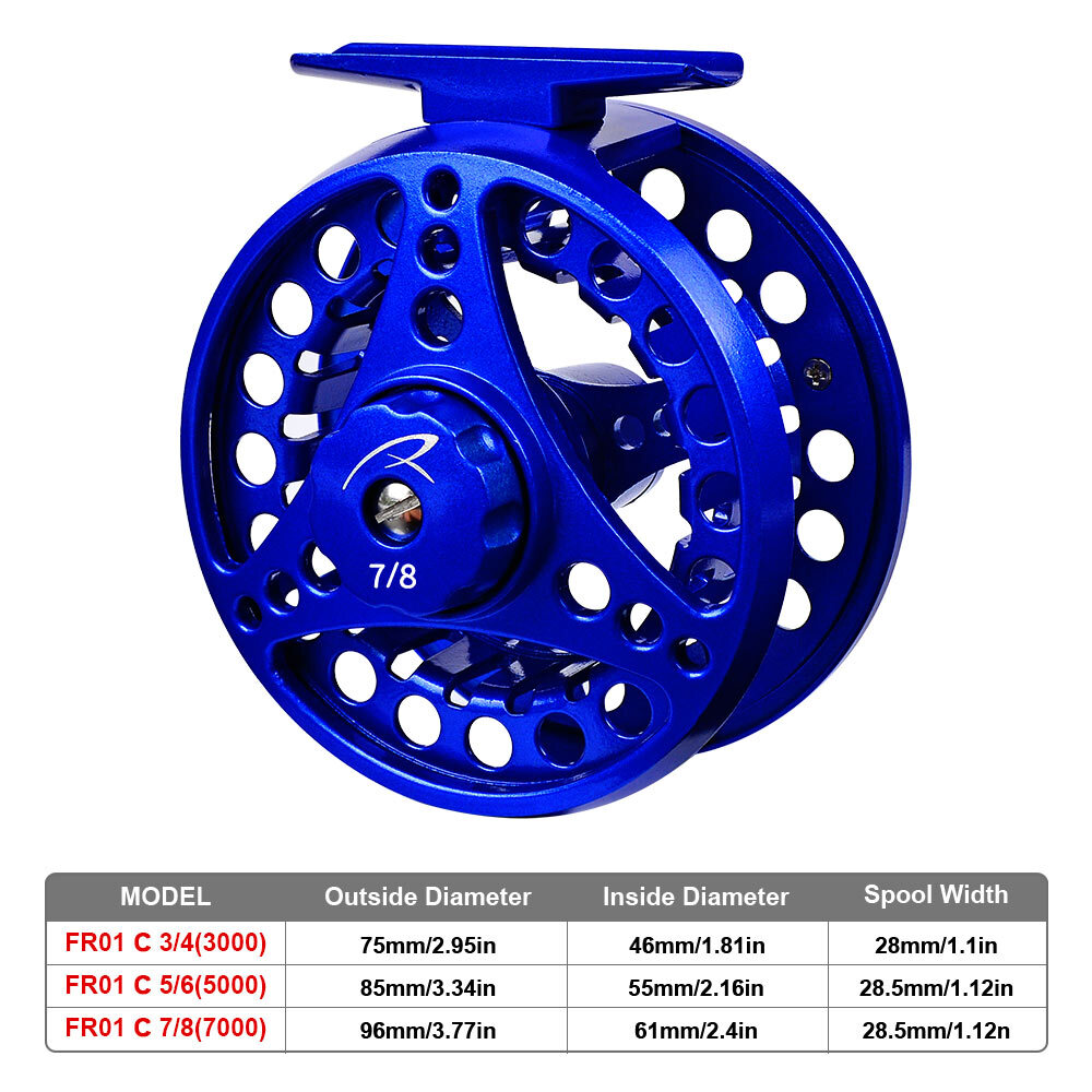Fly Fishing Wheel 3/4-5/6-7/8 WT Fish Reel Aluminum Cut Large Arbor Die Casting