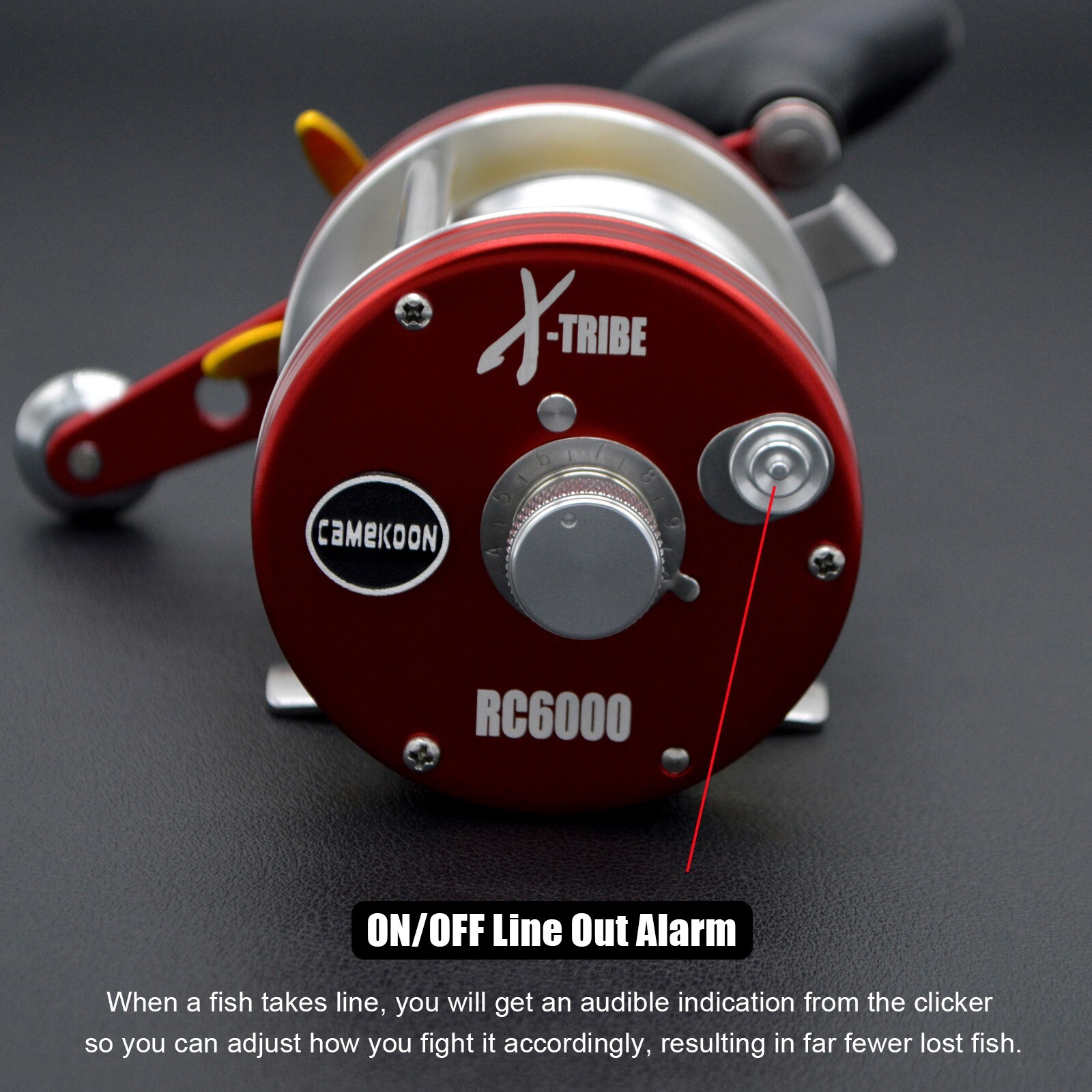 CAMEKOON Round Baitcasting Fishing Reel 17LB Carbon Drag Synchronized Level Wind