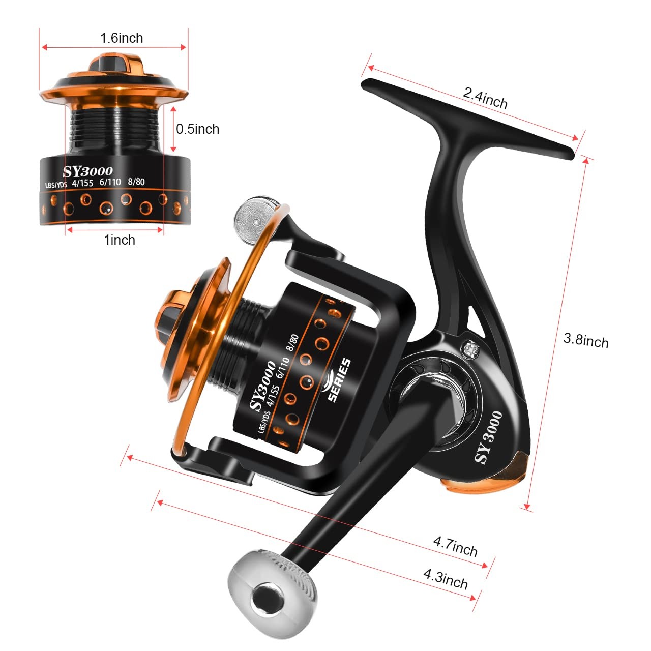 Summer and Centron Spinning Reels, 12 +1 BB Light Weight, SY3000, SY3000