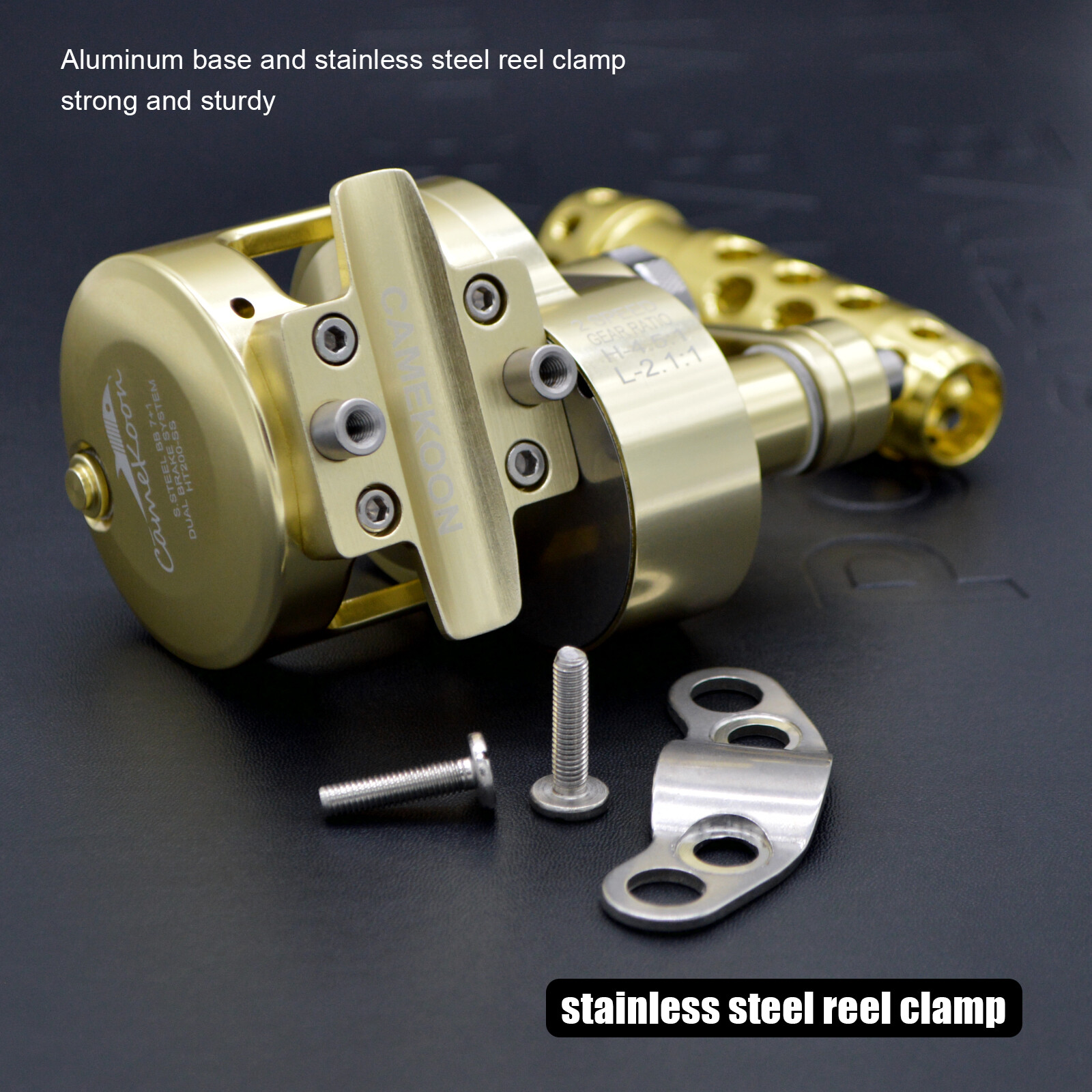 CAMEKOON Saltweter 2 Speed Lever Drag Offshore Multiplier Trolling Fishing Reels