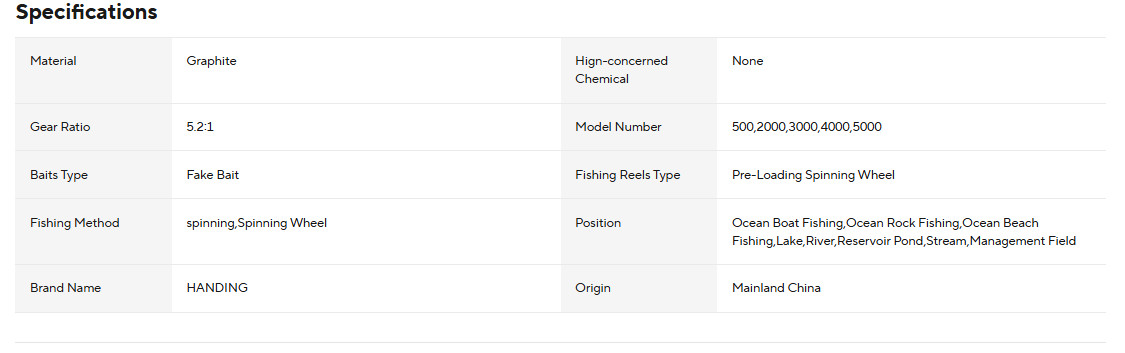 HANDING M1 Spinning Reel 12kg Max Drag Graphite Reel, 9 + 1 Ball Bearings, 5.2:1